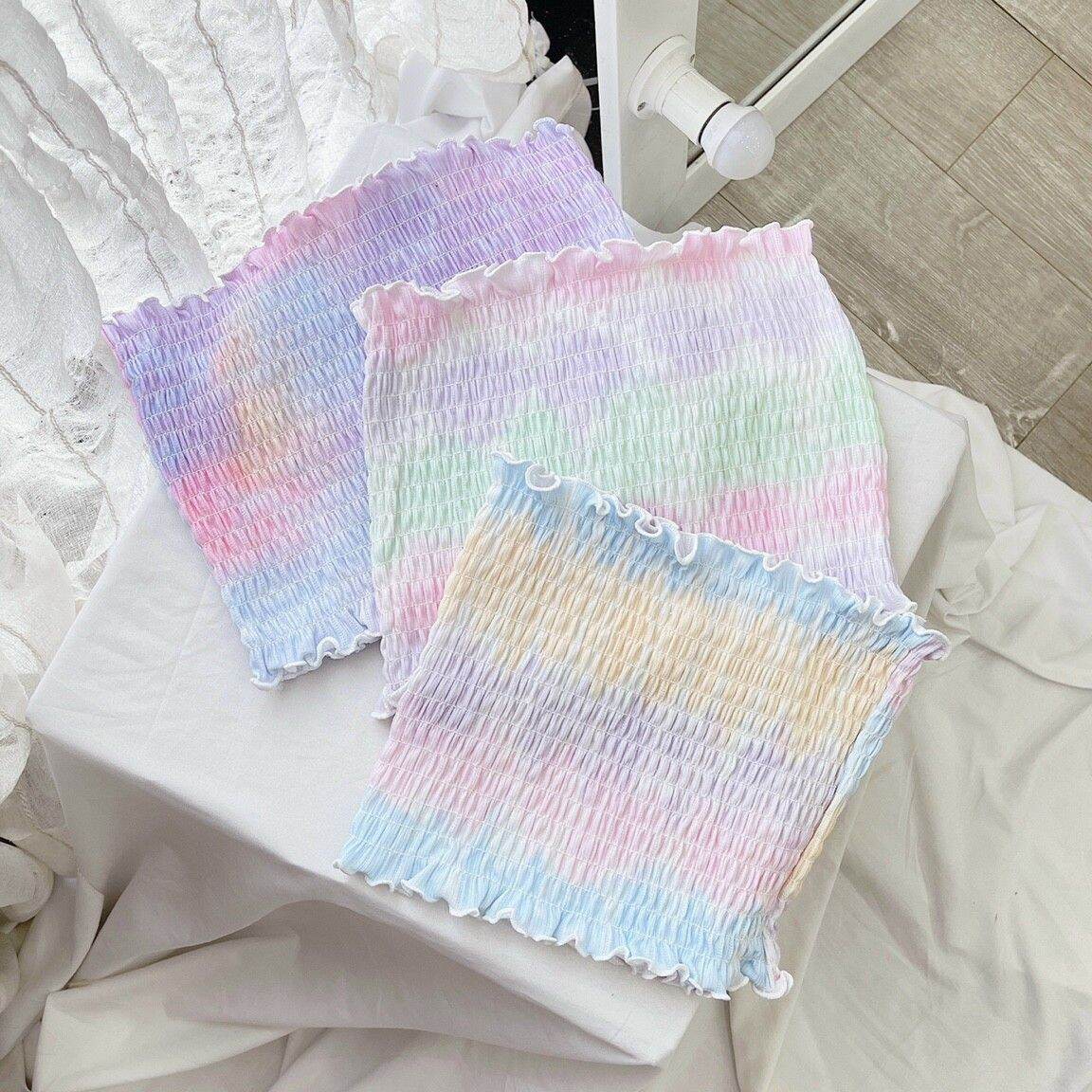 [HCM]Áo croptop ống loang màu cực xinh