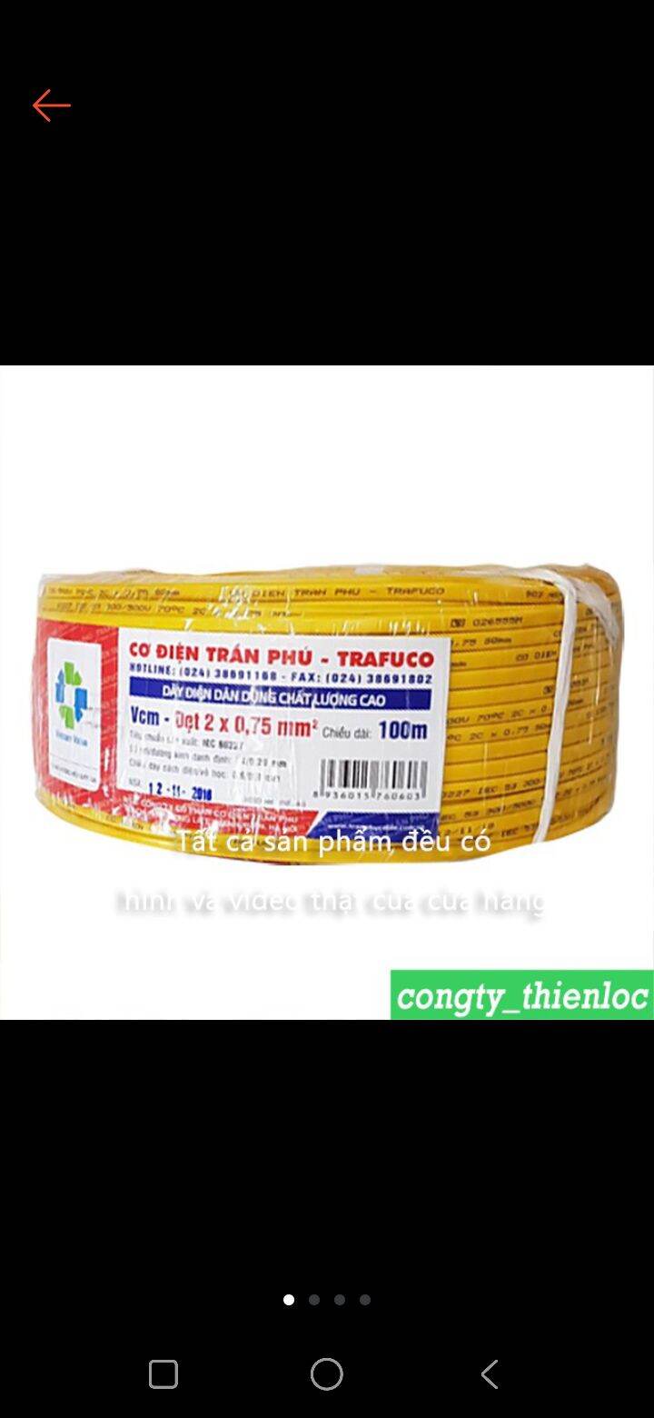 Day dien Tran phu 2x0.75 SQmm