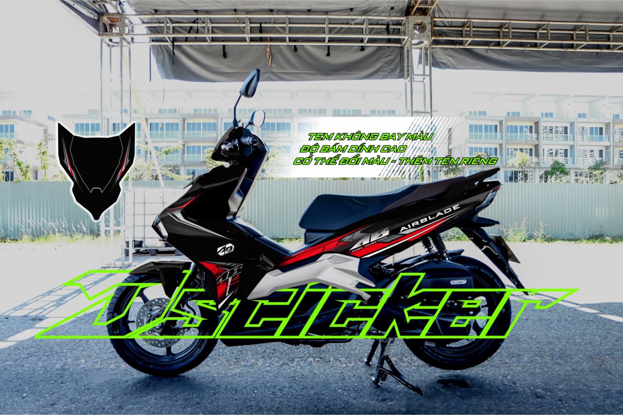 Tem Rời cho AirBlade 2020 - Tem rời đỏ cho Ab màu đen