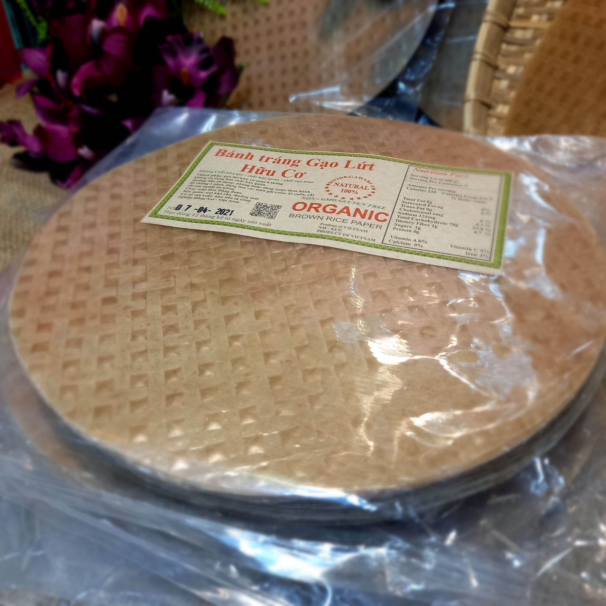 Bánh Tráng Gạo Lứt Hữu Cơ 500GR