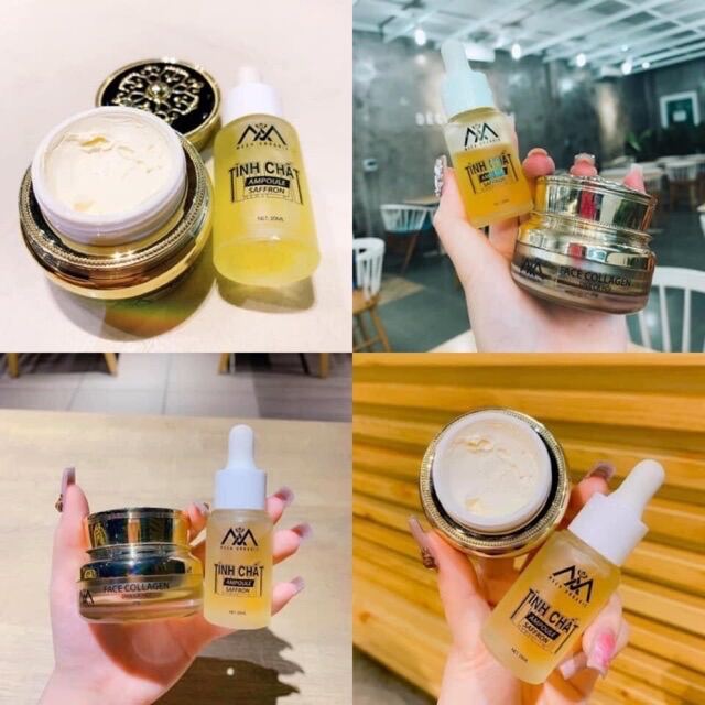 Combo Dưỡng Trắng Cấp Ẩm (Tinh Chất Amoule Saffron + Kem Face Dna Cá Hồi)