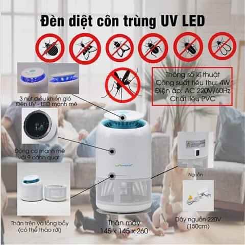 Đèn diệt muỗi côn trùng UNIMAX- UMB-501W