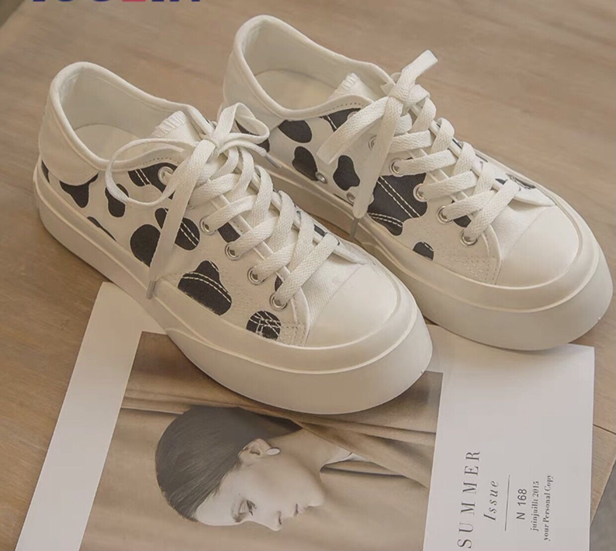Giày sneaker bò sữa độn đế siêu hot