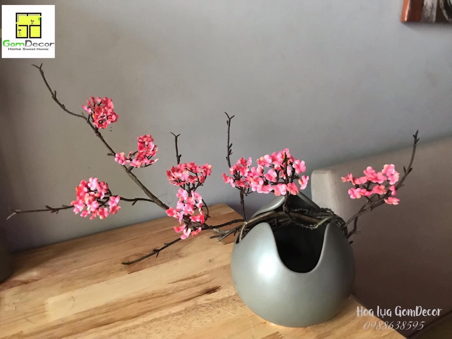 hoa tuyết mai giả hoa mận hoa lụa cao cấp