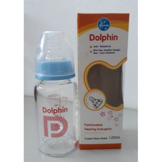 Bình sữa thủy tinh Dolphin cổ hẹp 120ml
