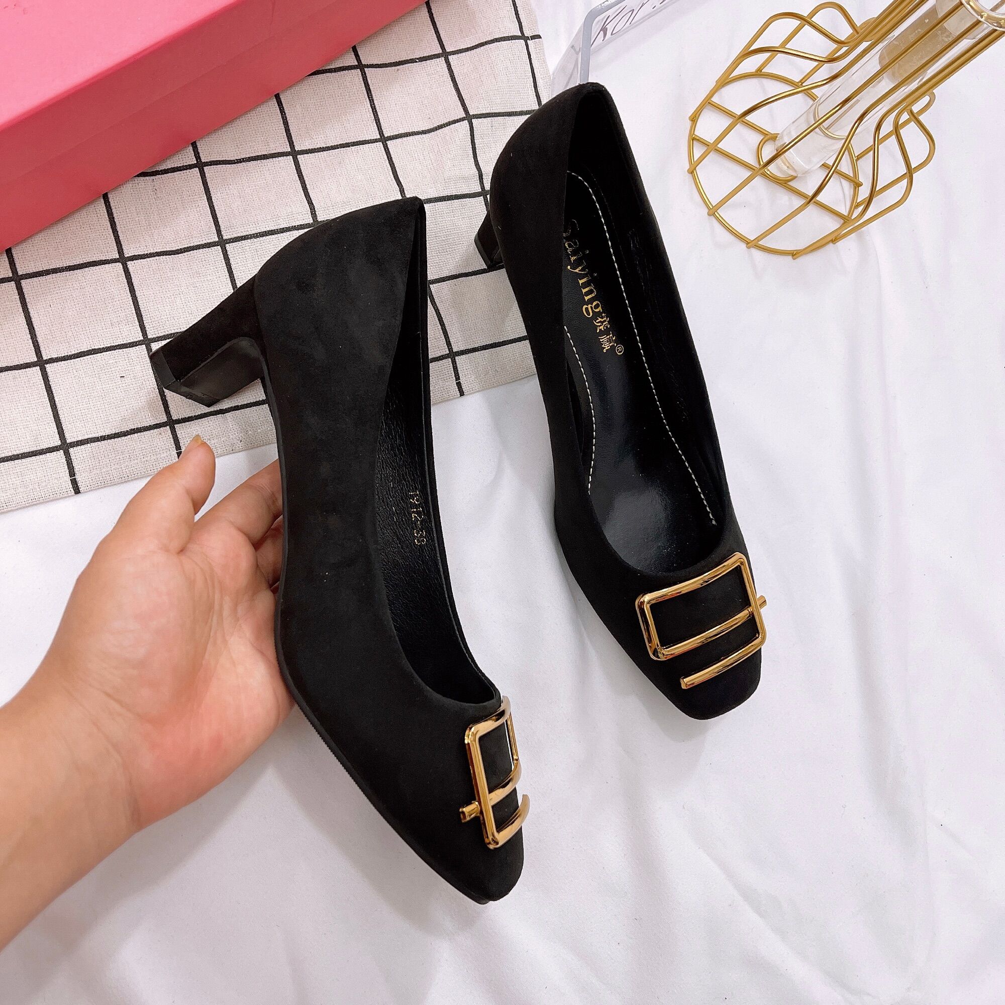 Giầy nữ đế cao 5cm,giầy búp bê cao gót
