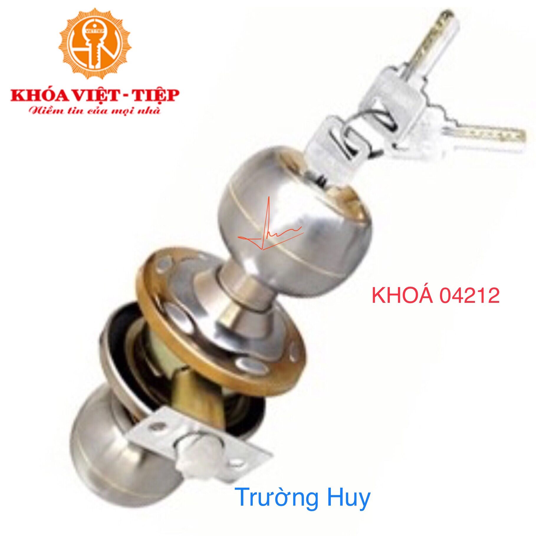 [chính hãng] Khoá cửa tay nắm tròn (cò dài, ngắn) Việt Tiệp - 04212 - Bảo hành 2 năm - cò ngắn
