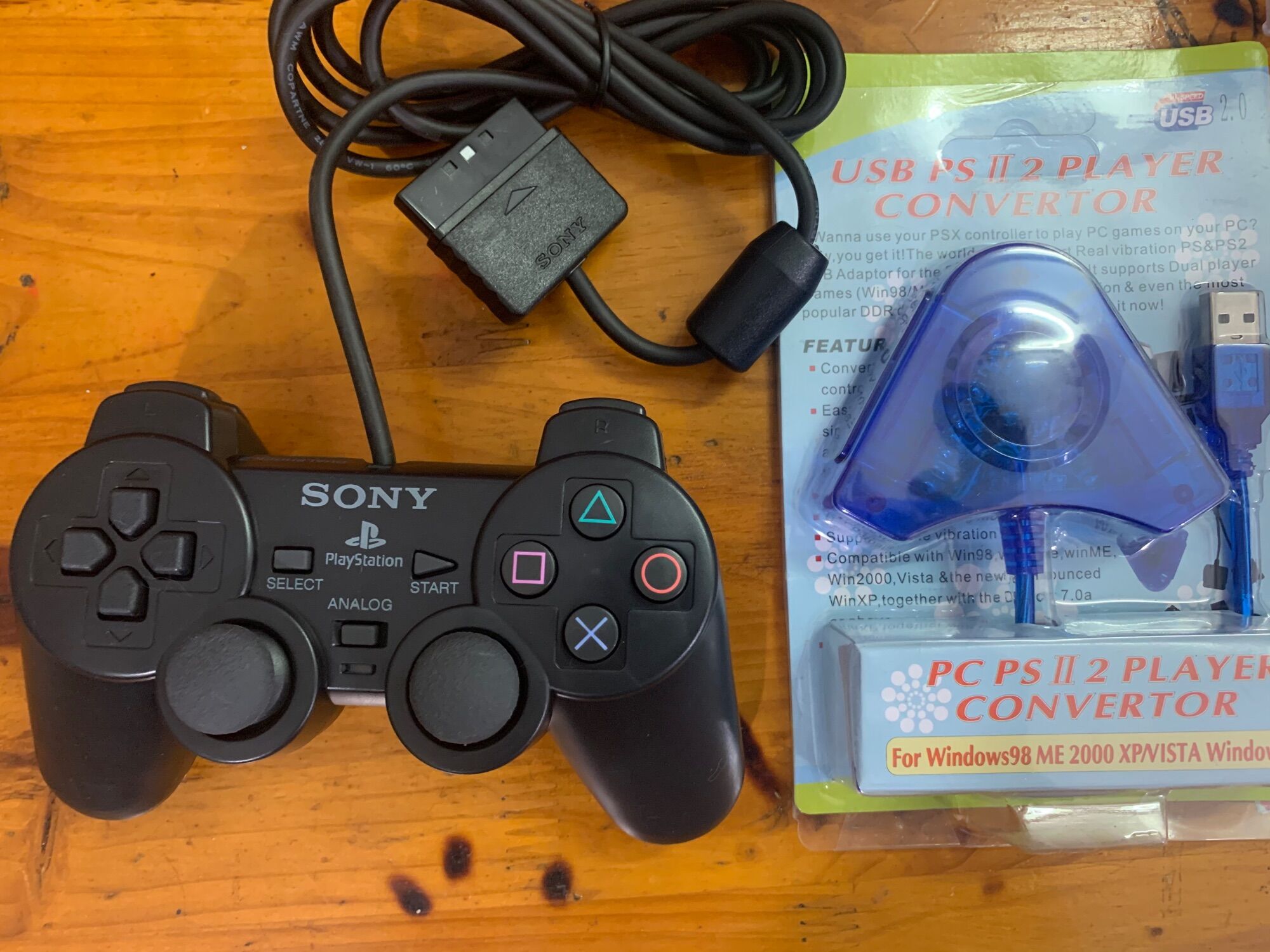 Tay cầm Ps2 cao cấp kèm cổng chuyển cho Pc Laptop PS2 tay bấm ps2