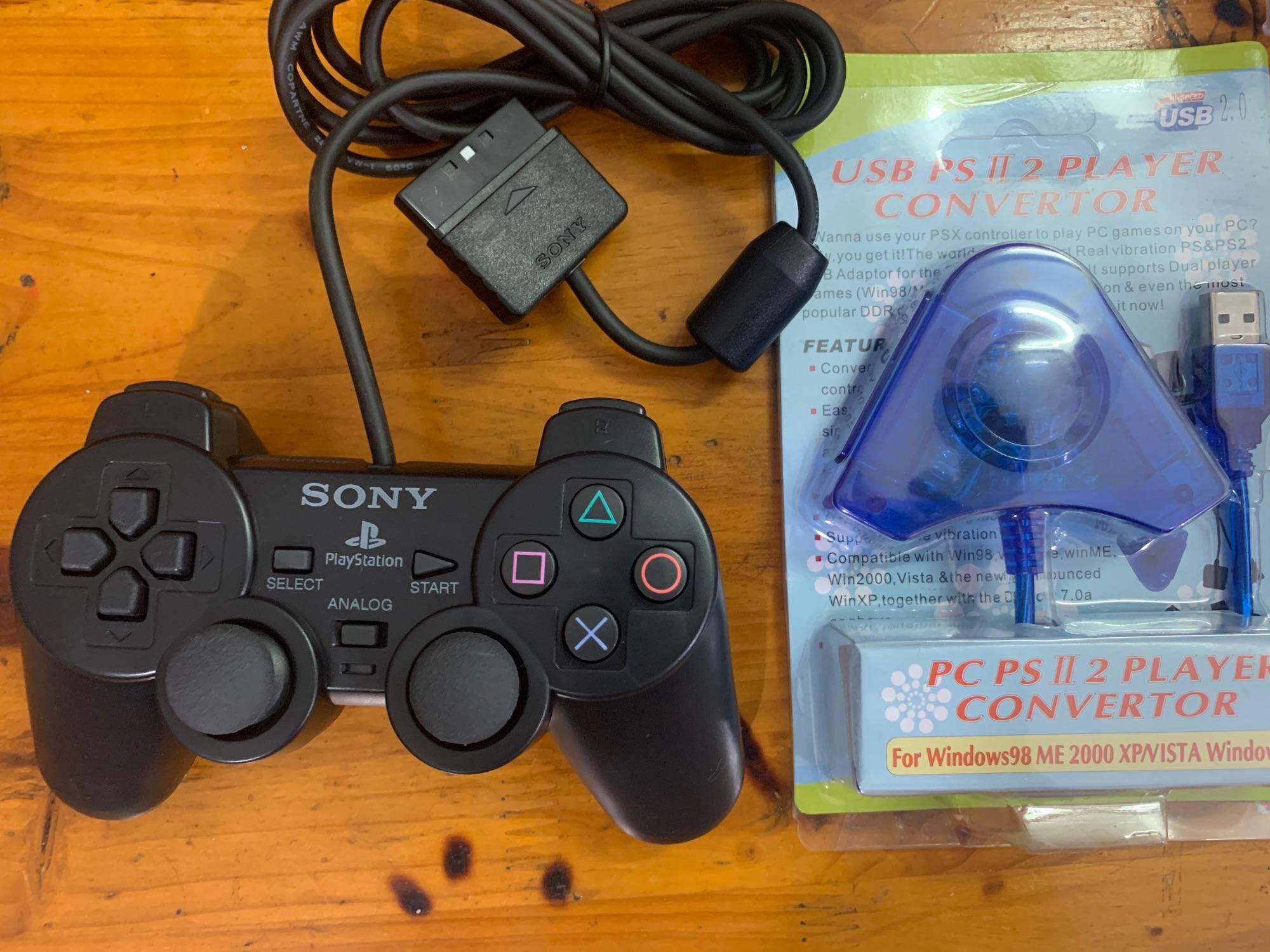 tay cầm Ps2 cao cấp kèm cổng chuyển cho Pc Laptop PS2 tay bấm ps2
