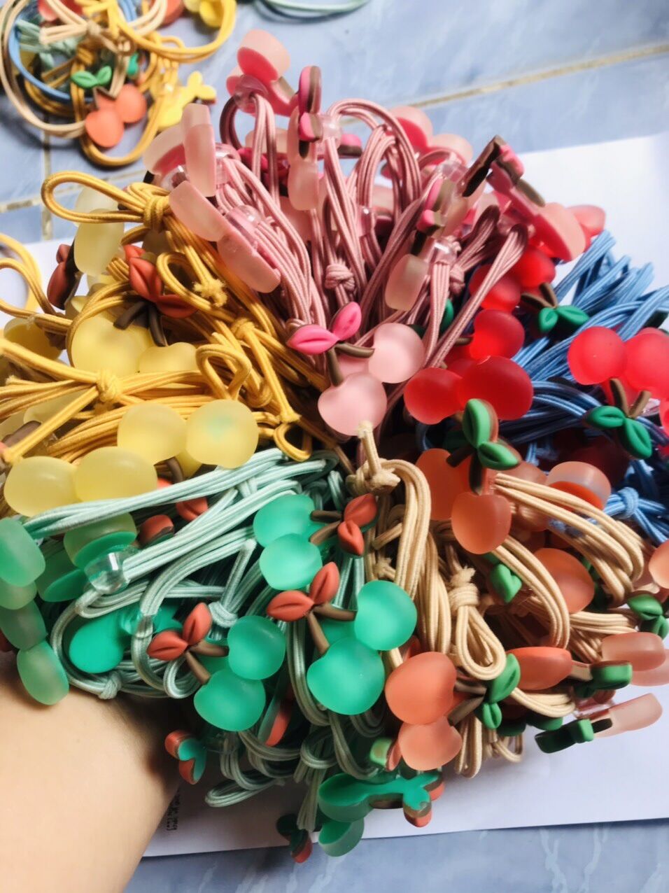 🔥Set 10 Sợi Dây Cột Tóc Trái Cherry Dễ thương