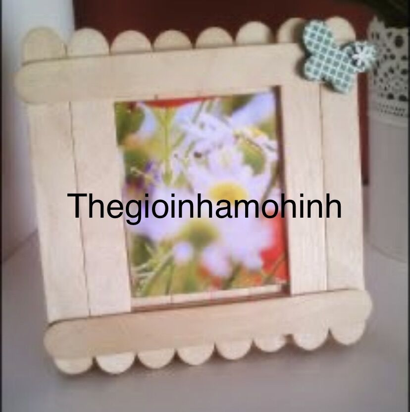 Khung ảnh que kem, khung ảnh trang trí, diy