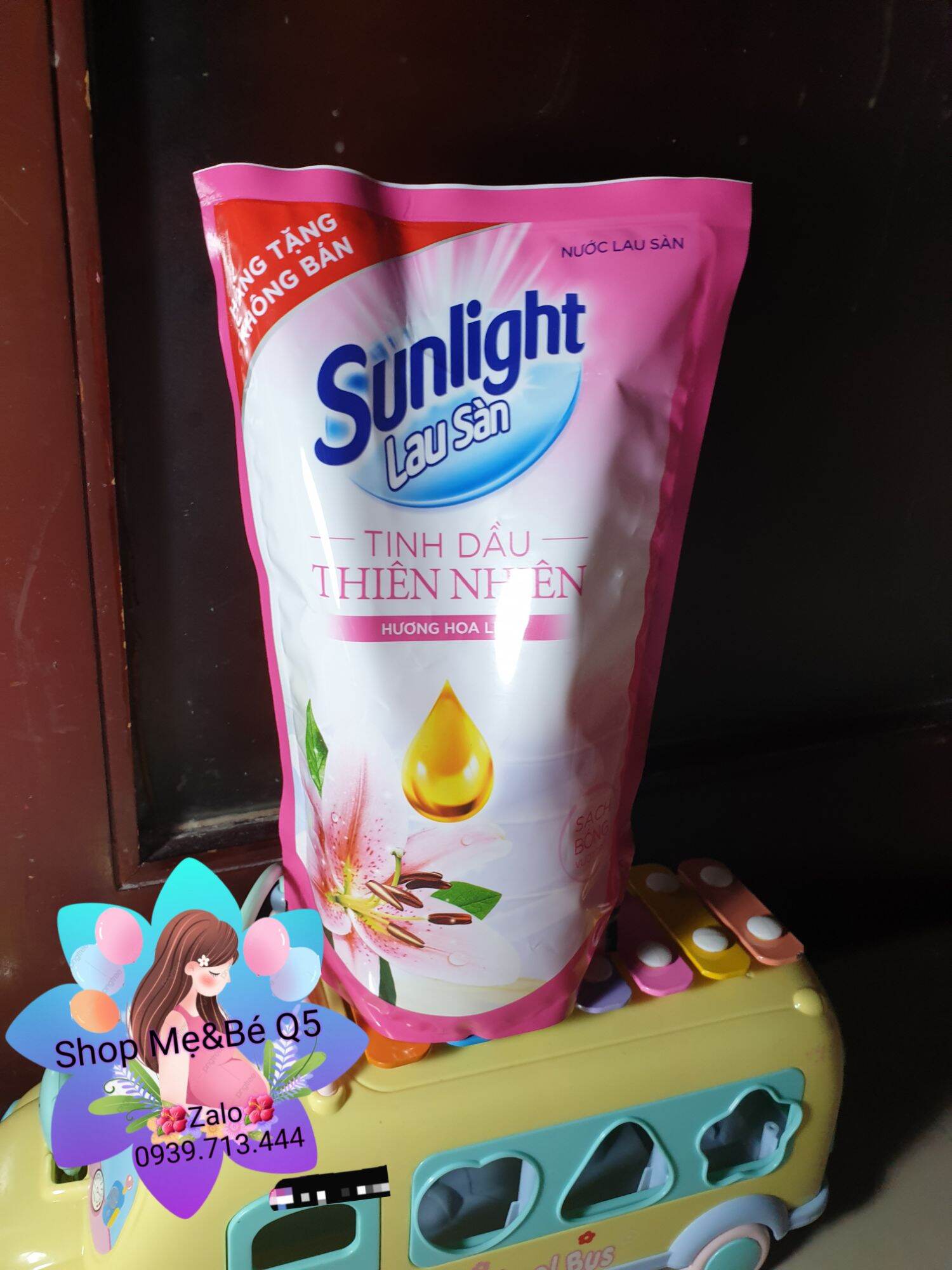 💥túi màu hồng💥nước lau sàn sunlight tinh dầu thiên nhiên hương hoa lyly 548ml