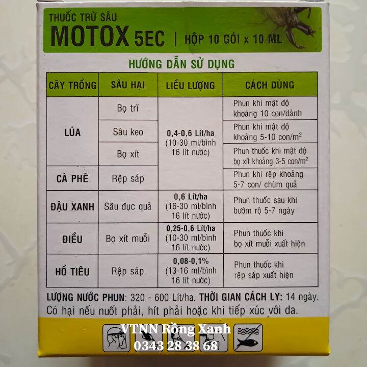 10 gói thuốc trừ sâu MOTOX 5EC