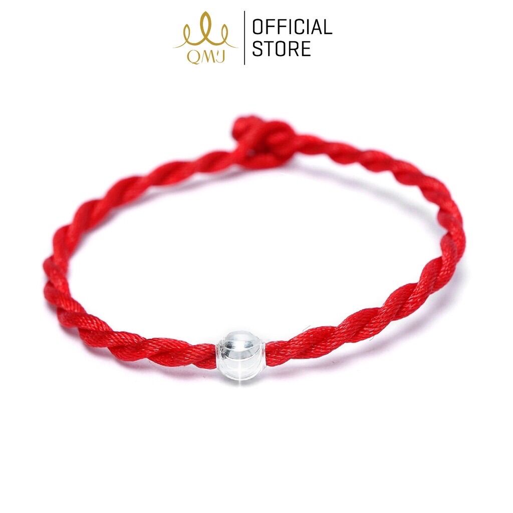 Sợi chỉ đỏ may mắn bi bạc thật 925 Thái Lan