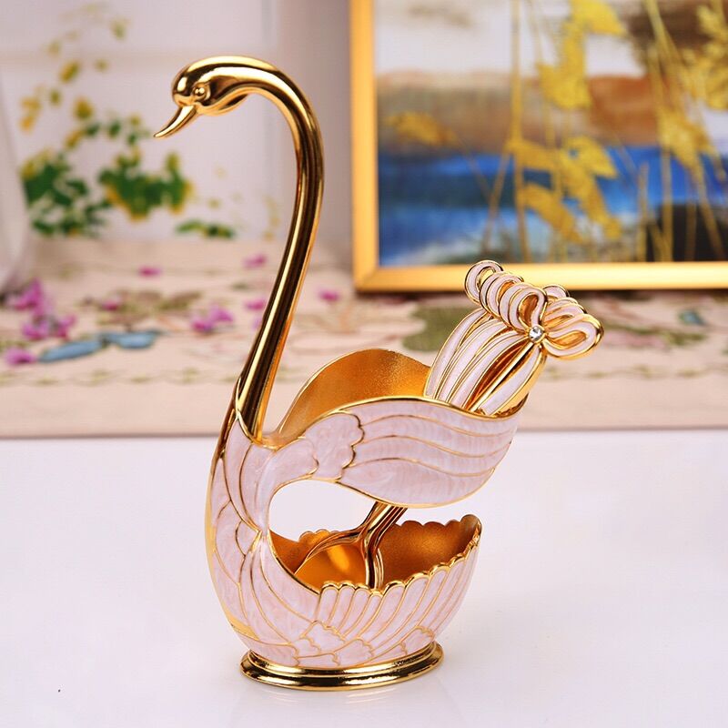 Giỏ đựng thìa dĩa hình thiên nga siêu sang