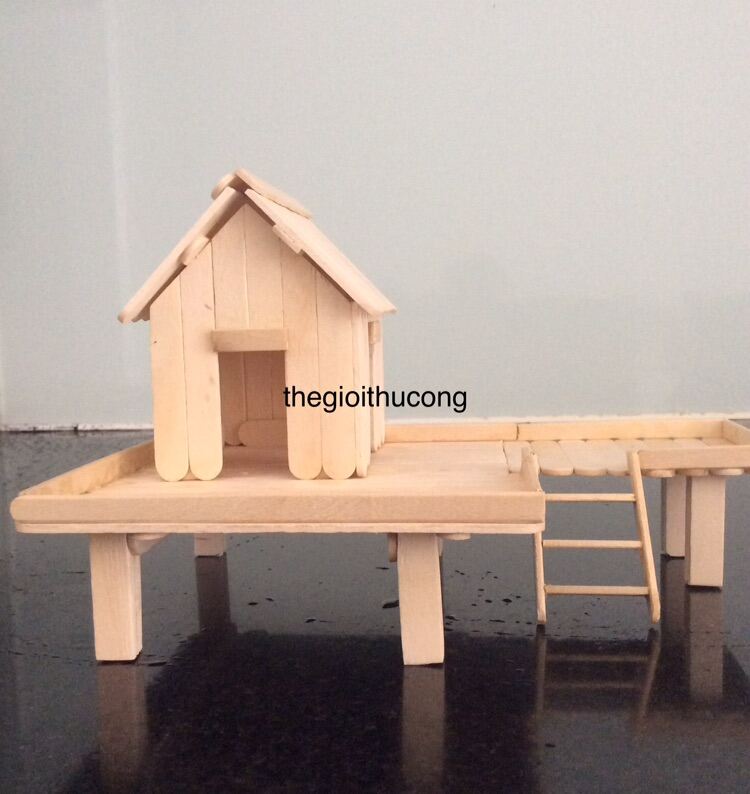 Cách làm mô hình nhà đơn giản bằng que kem gỗ đơn giản