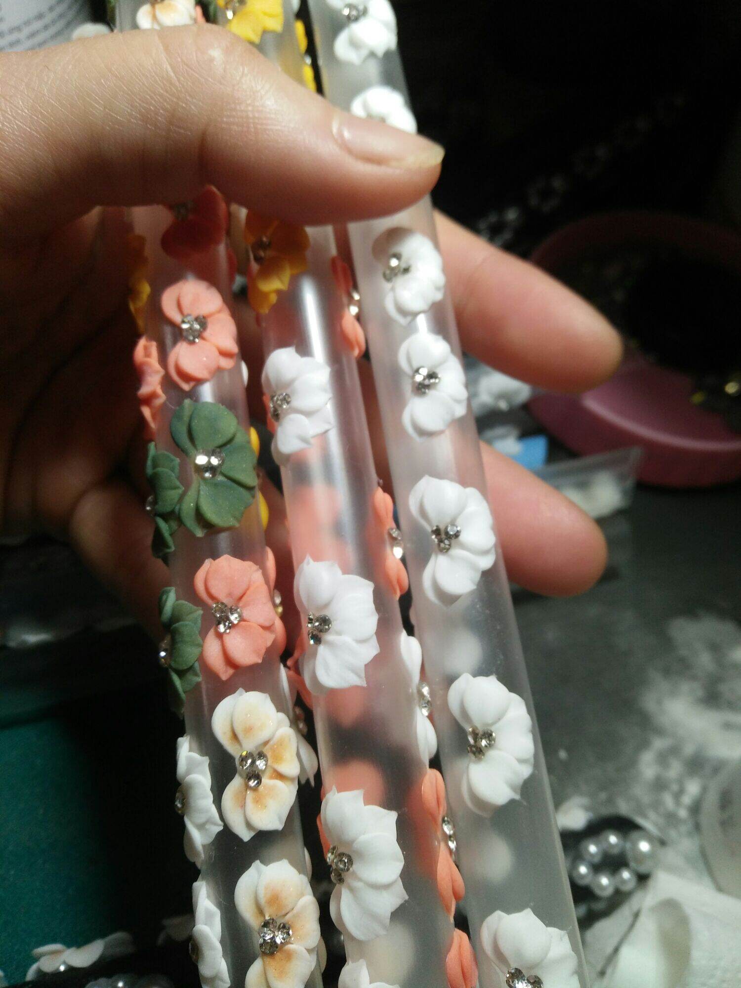 Hoa bột nail gắn móng set 2 bông