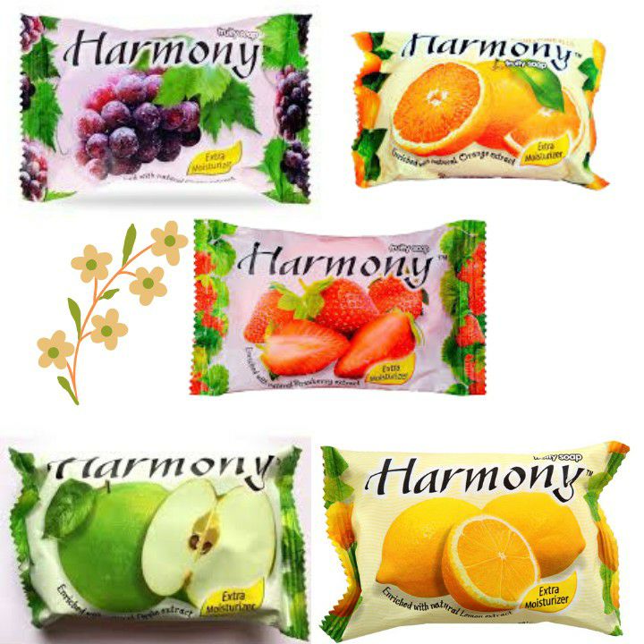 Combo 05 Xà bông cục Harmony 75g đủ loại (dâu, cam, chanh, táo , nho)