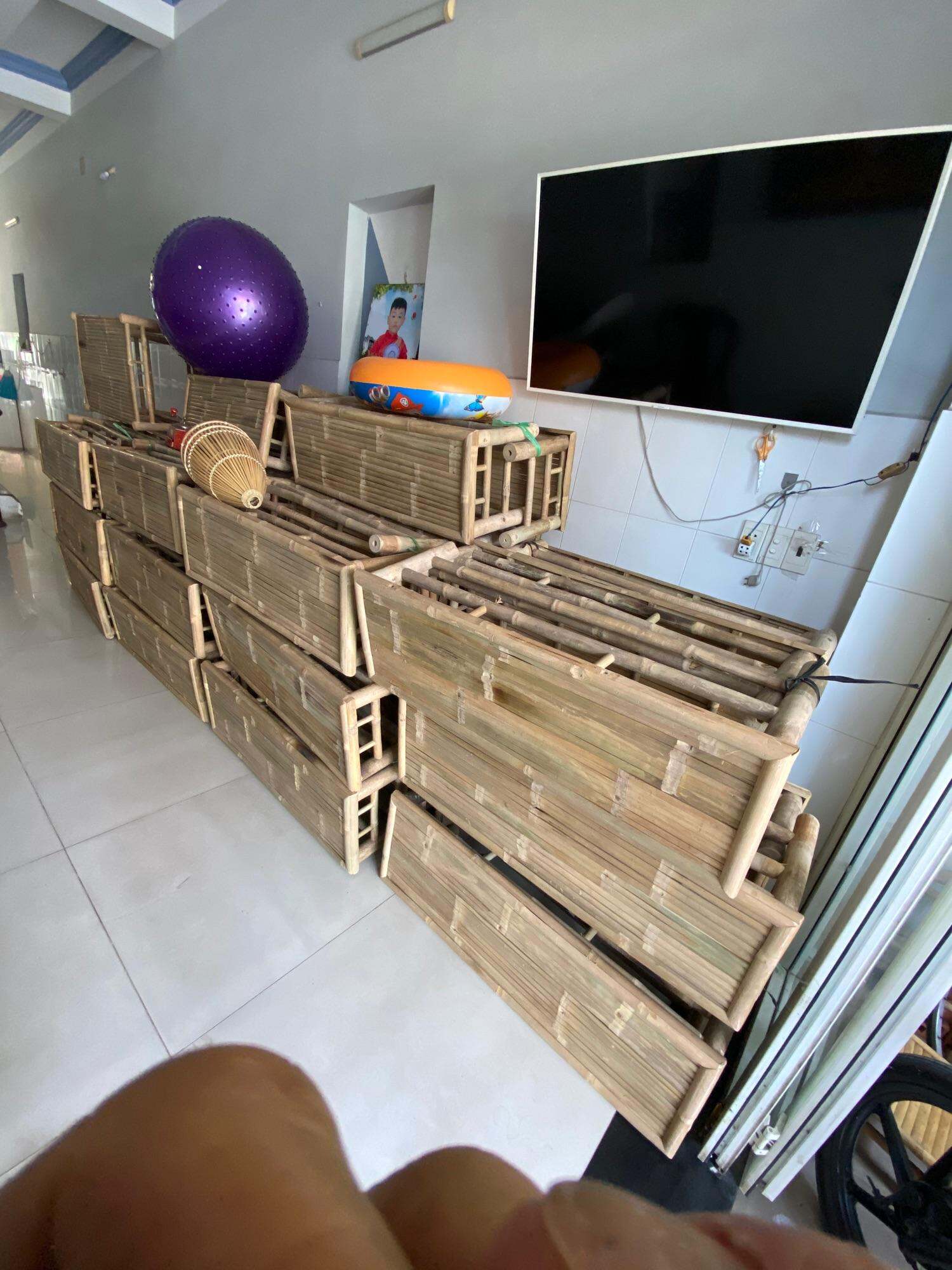 Ghế tre băng dài 1m kèm chiếu lót cao cấp