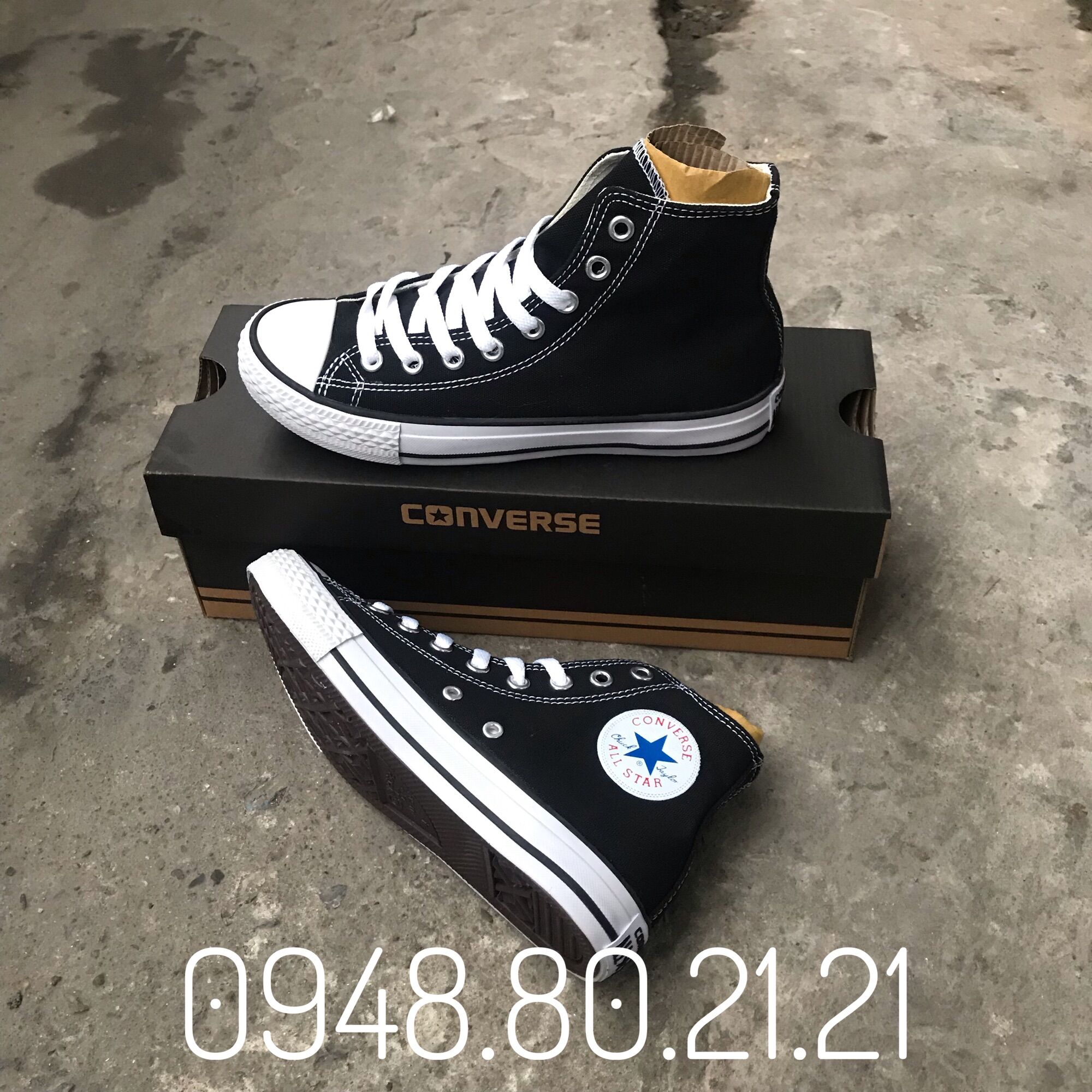 GIÀY CONVERSE ĐEN cao cổ ( Full box)