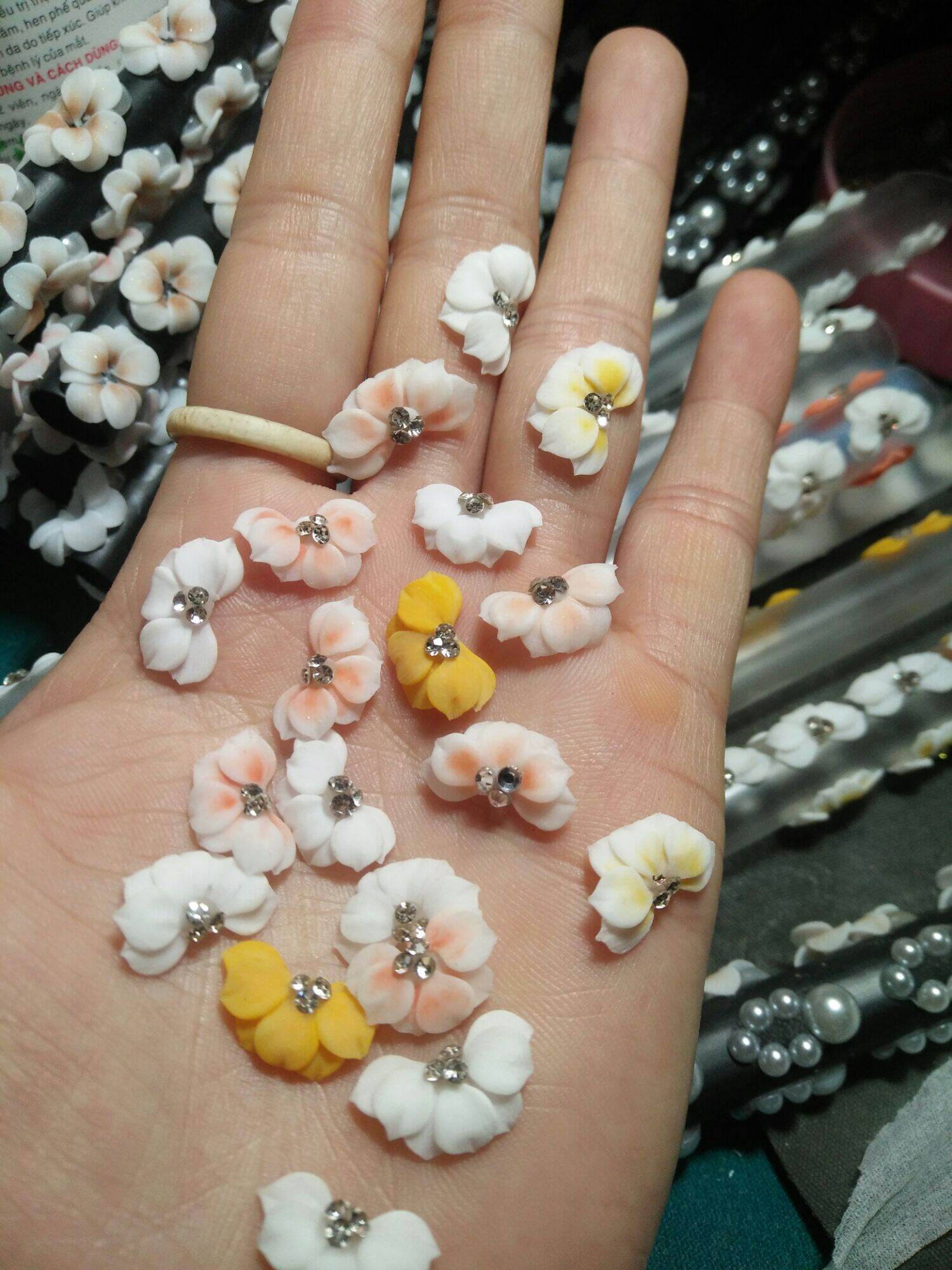 hoa bột nail  gắn móng set 2 bông