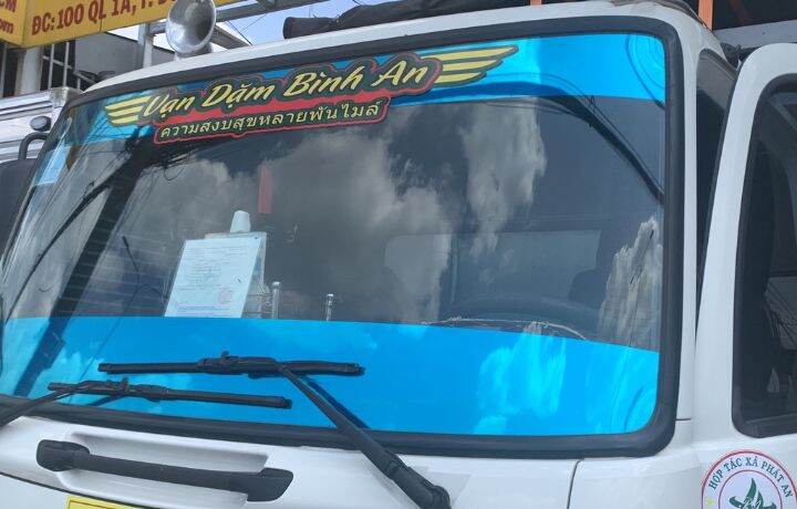 tem dán xe tải,vạn dặm bình an