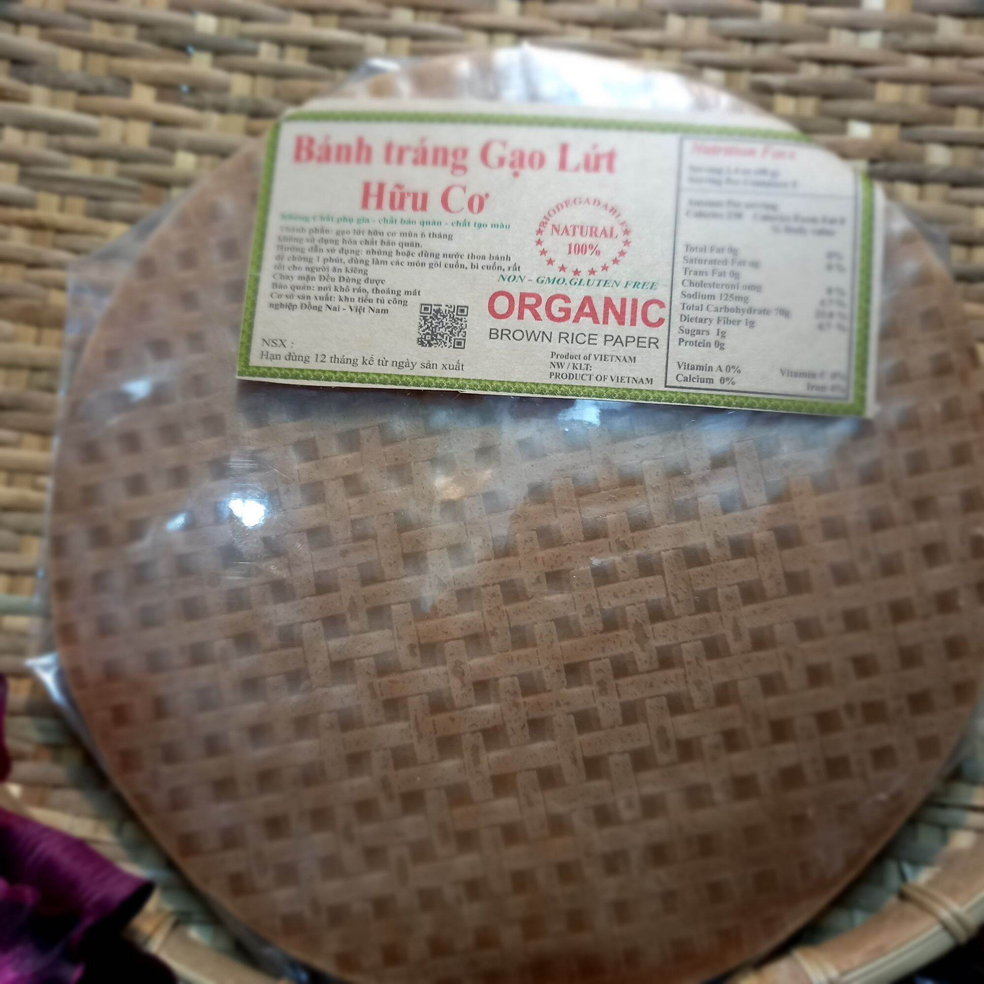 Bánh Tráng Gạo Lứt Hữu Cơ 500GR