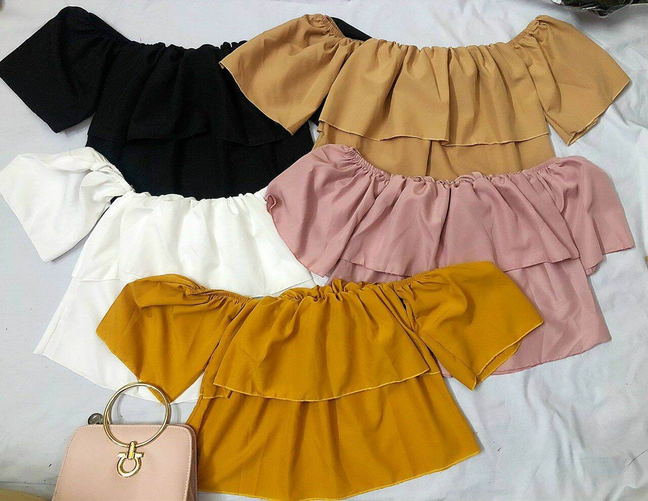 Áo kiểu lệch vai về đủ màu