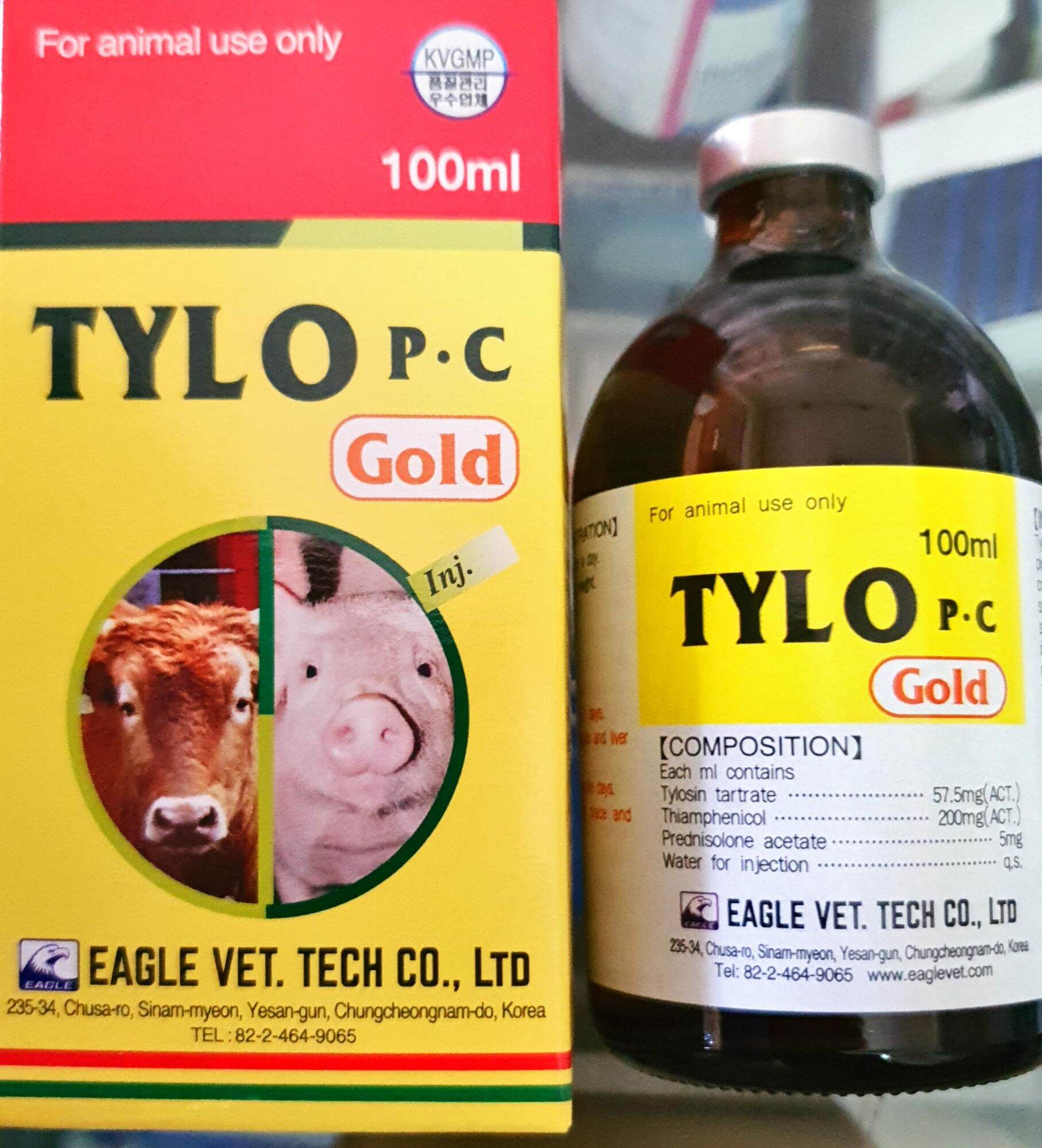 TYLO PC Hàn Quốc - Đặc tr.i. viêm phổi, hen khẹc, viêm ruột, nhiễm trùng máu cho gà đá
