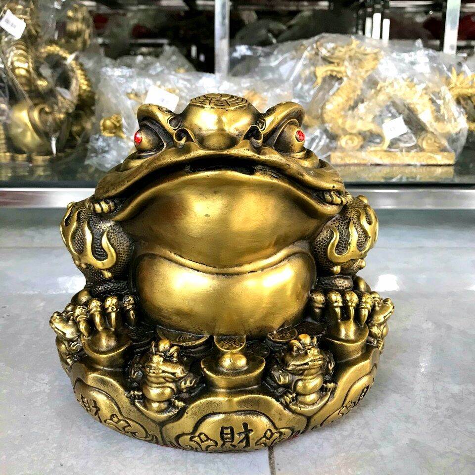 Cóc Ba Chân Đồng Vàng Nguyên Chất 11cm