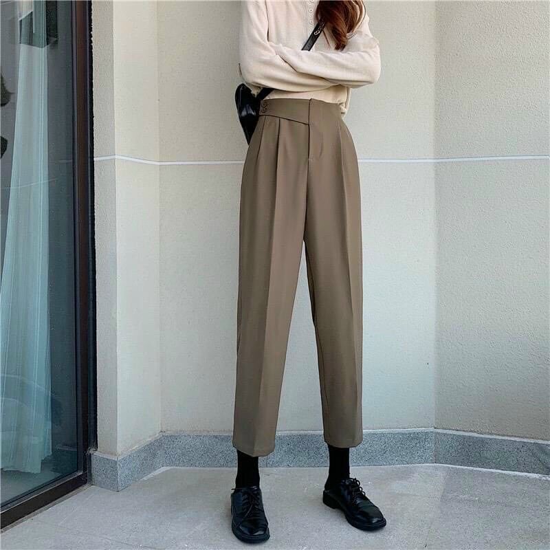 Quần nữ cạp cao cá cạp 2 khuy , quần công sở