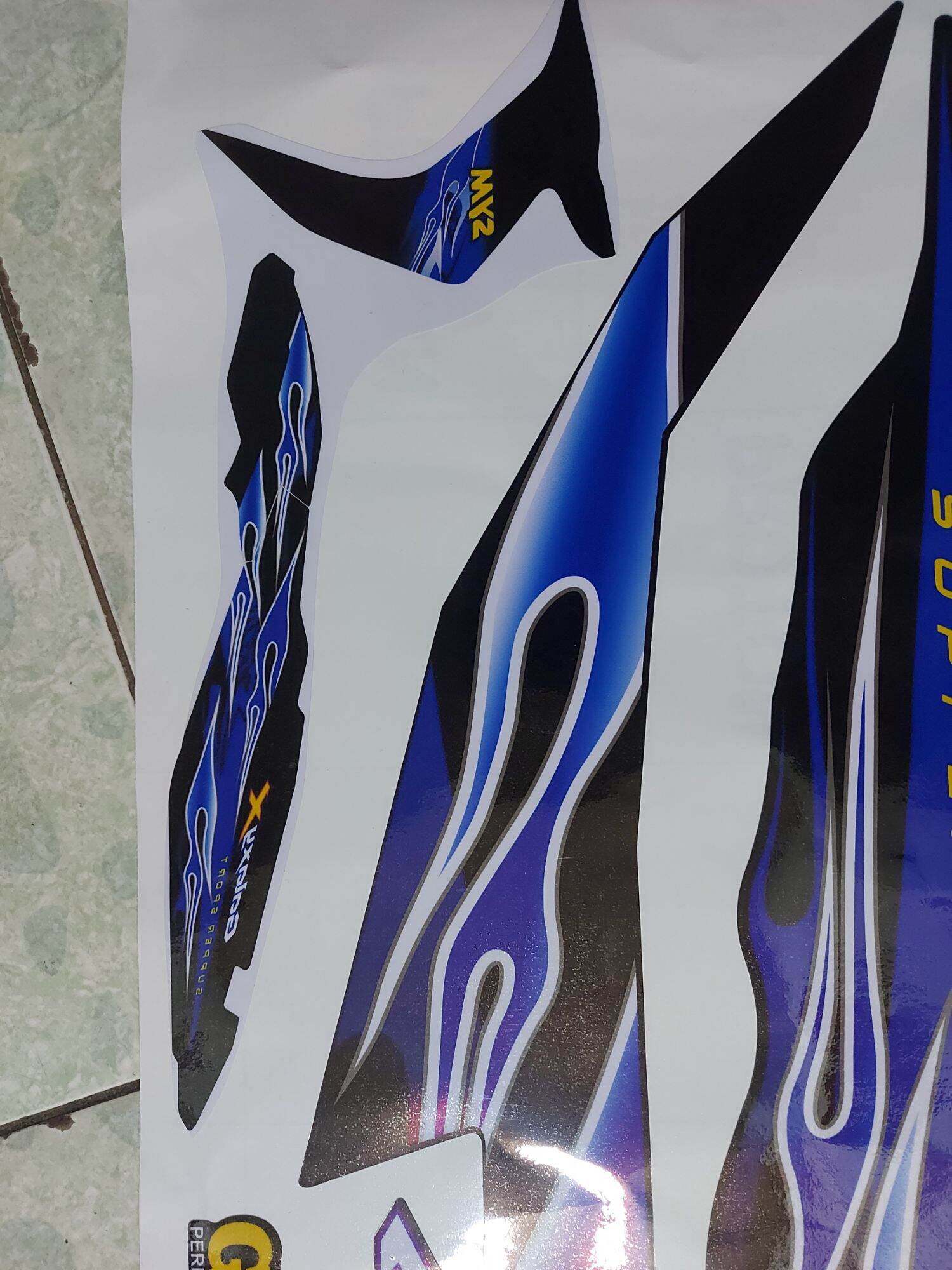 [HCM]Tem xe galaxy  tem rời 3 lớp bóng cao cấp dán xe xanh xe đen