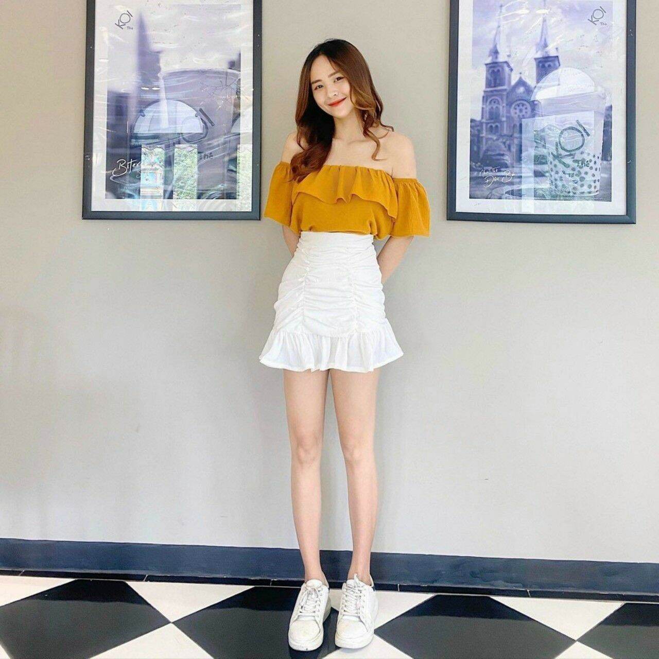 ÁO KIỂU LỆCH VAI VỀ ĐỦ MÀU