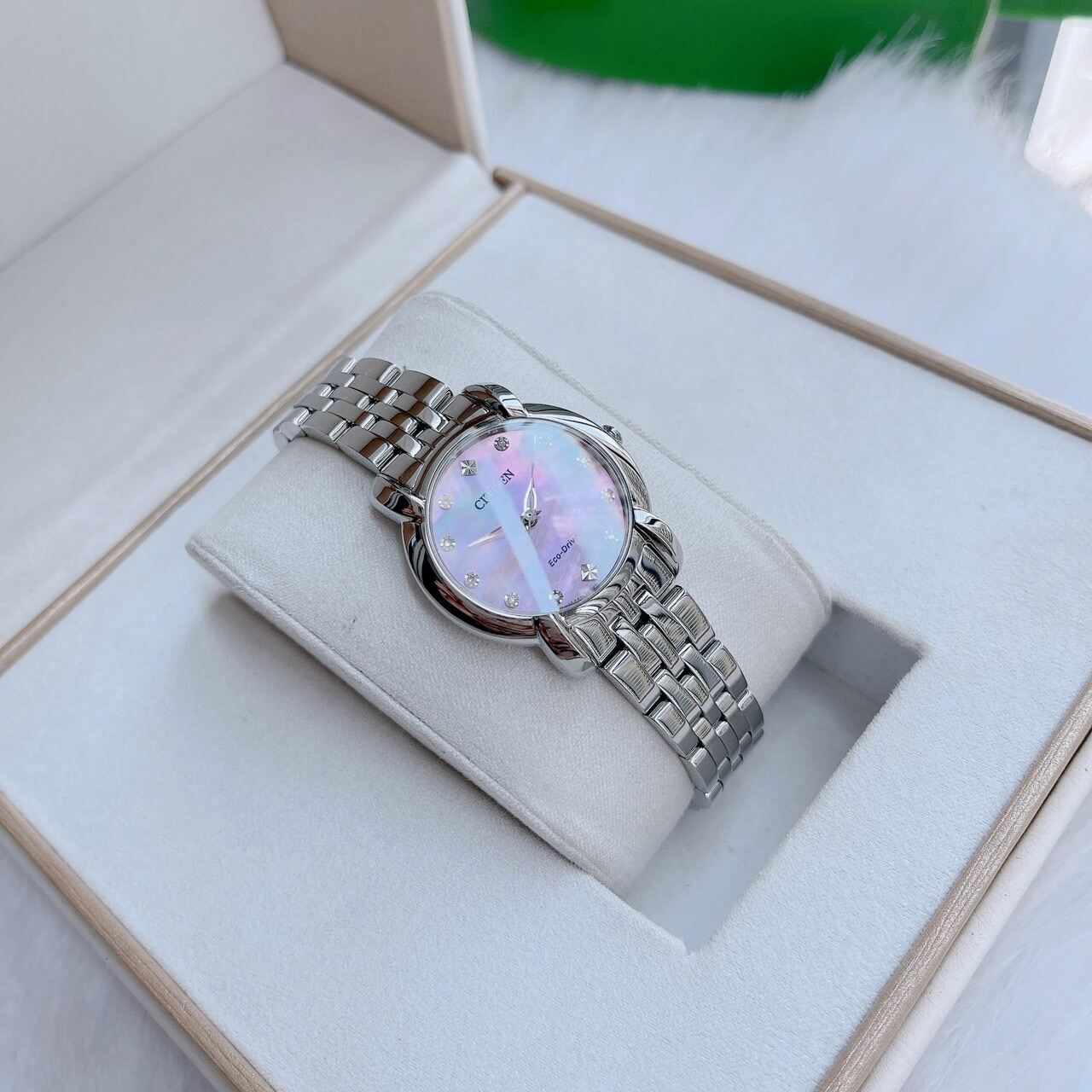 Đồng hồ nữ Citizen eco-drive Jolie pinky diamond watch EM