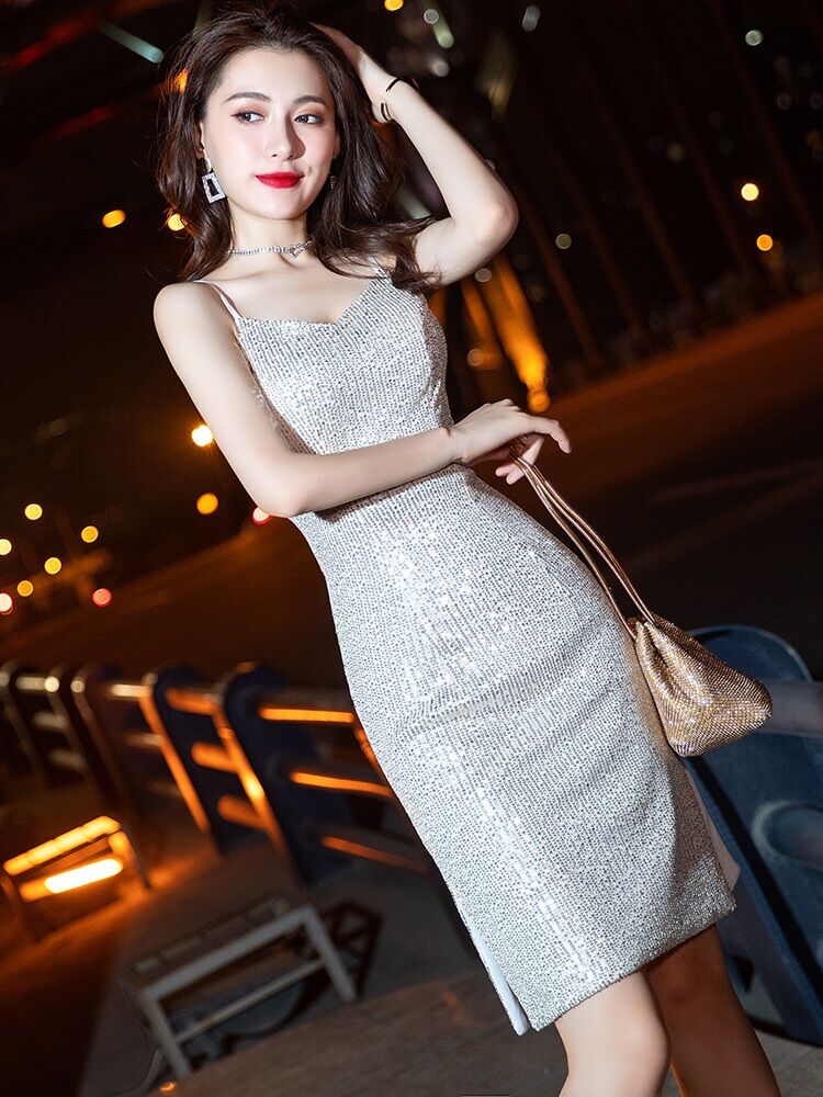 Váy 2d kim sa xẻ hông