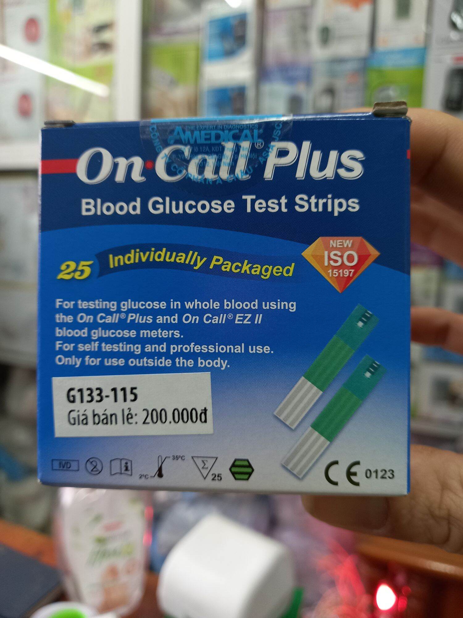 Que thử máy đo đường huyết Acon On Call Plus
