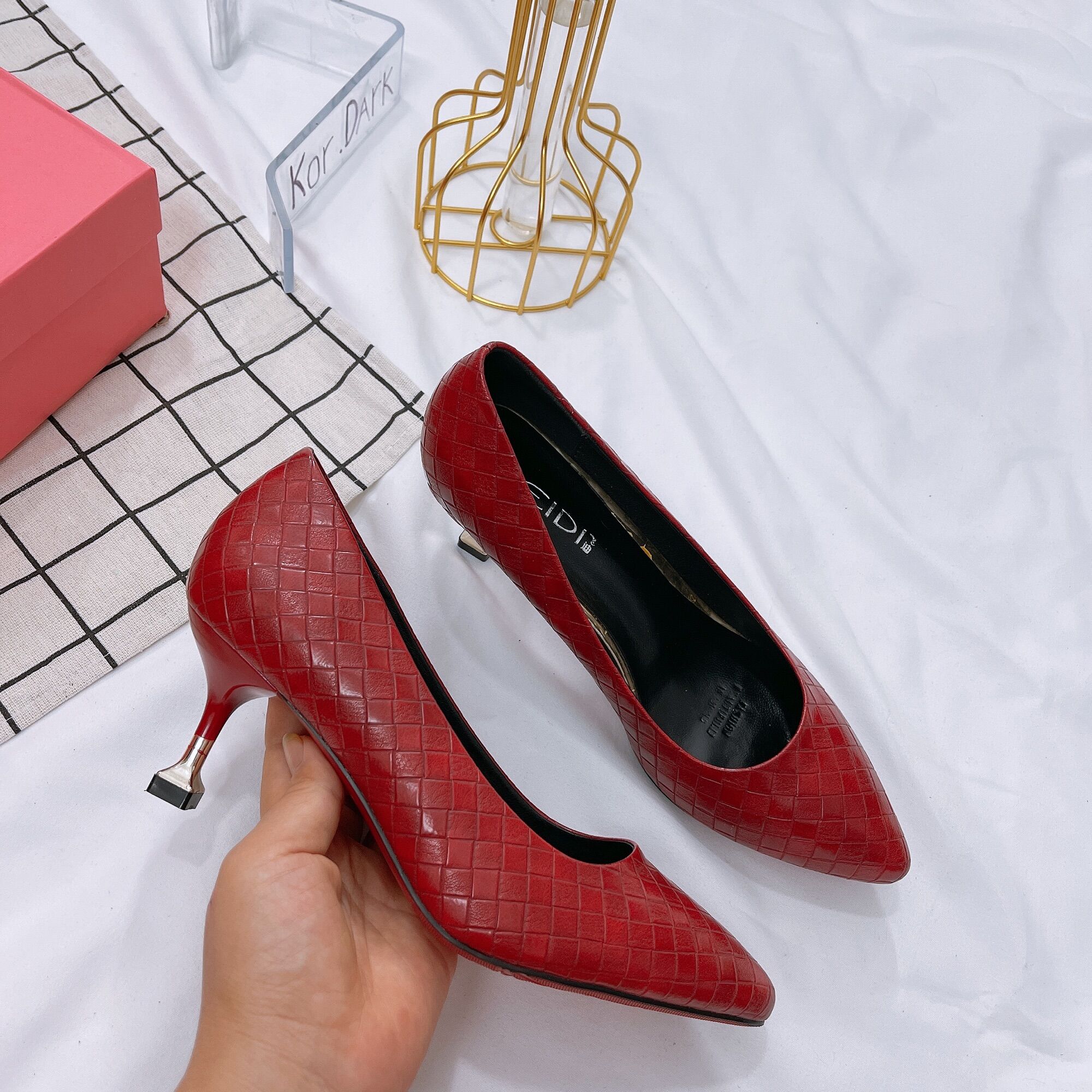 Giầy nữ cao gót 5cm,giầy búp bê cao gót