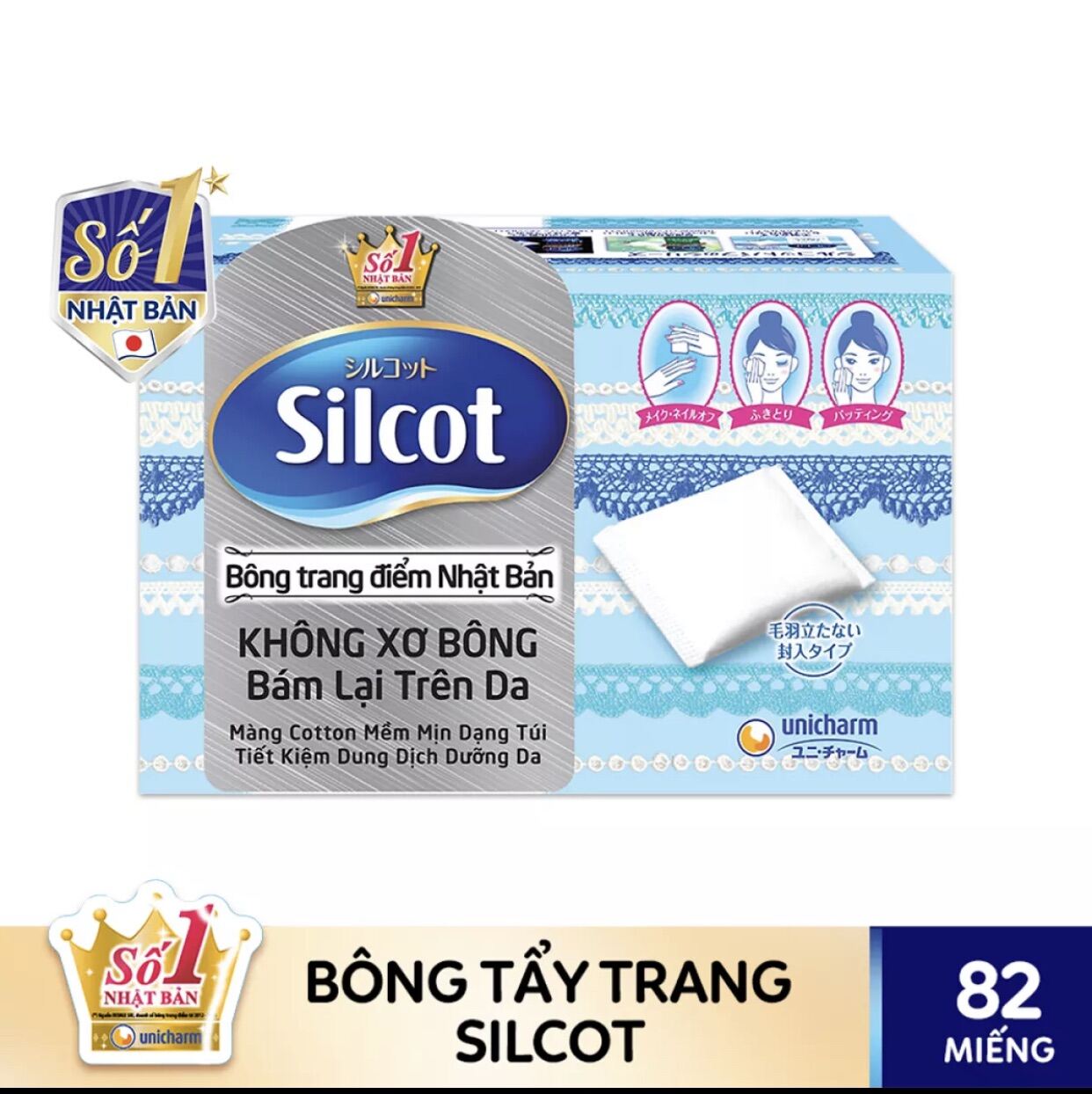 Bông Tẩy Trang Silcot Chính Hãng Unicharm