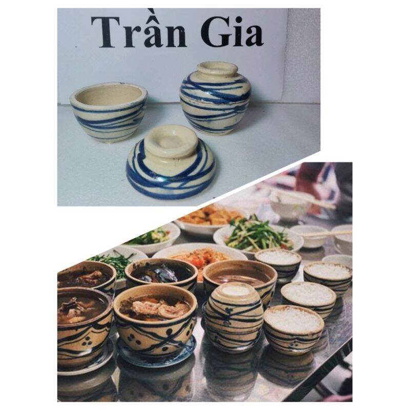 Thố đựng gia vị mini bằng gốm xưa 7cm 3 hủ