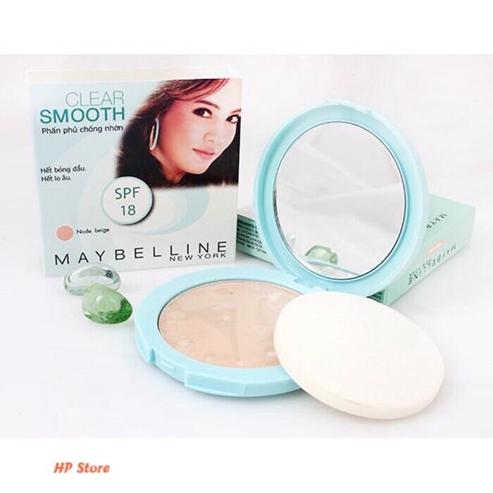 Phấn Phủ Clear Smooth Maybelline New York Xanh Ngọc Chính Hãng