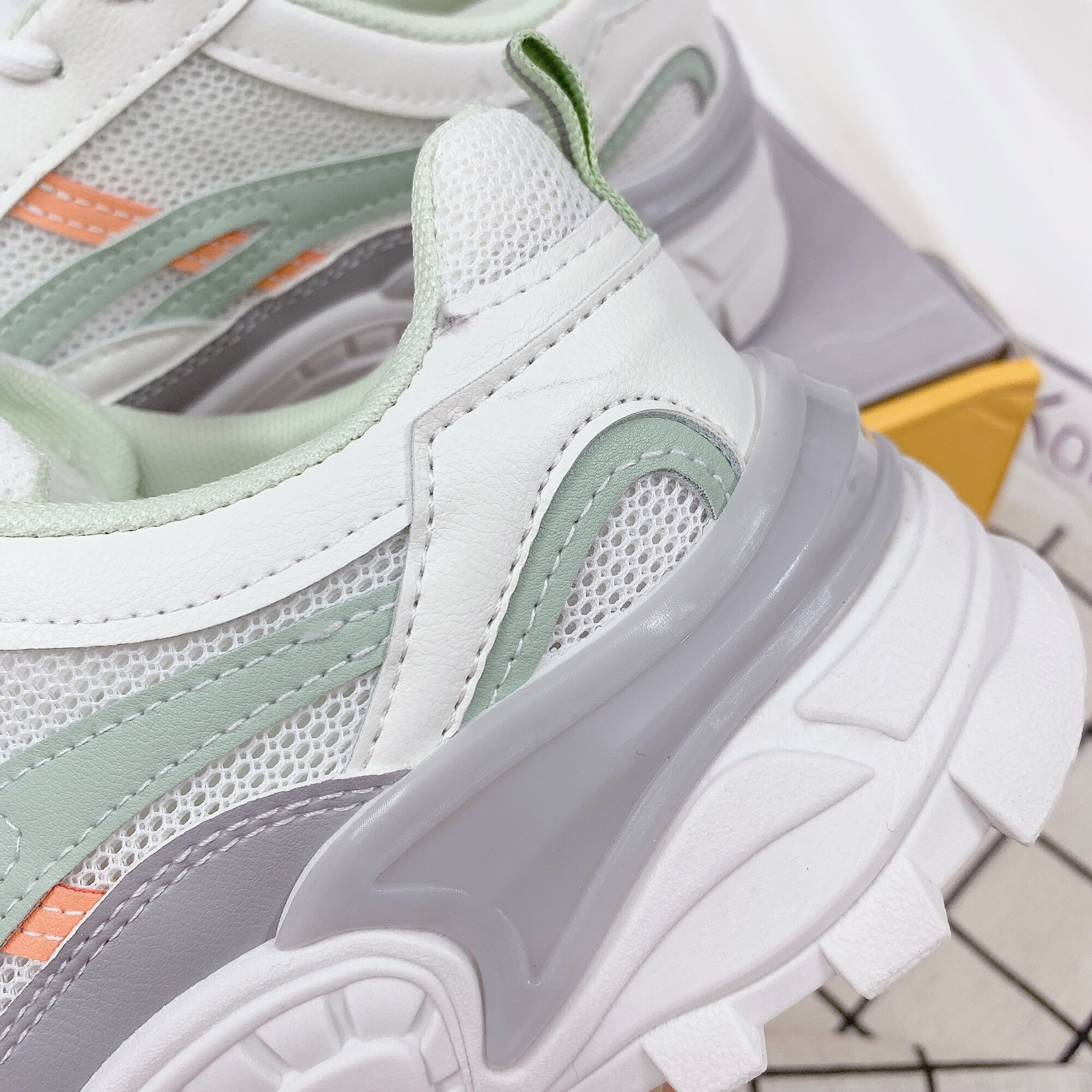 GIẦY THỂ THAO NỮ SNEAKER LƯỚI,TĂNG CHIỀU CAO THOÁNG KHÍ
