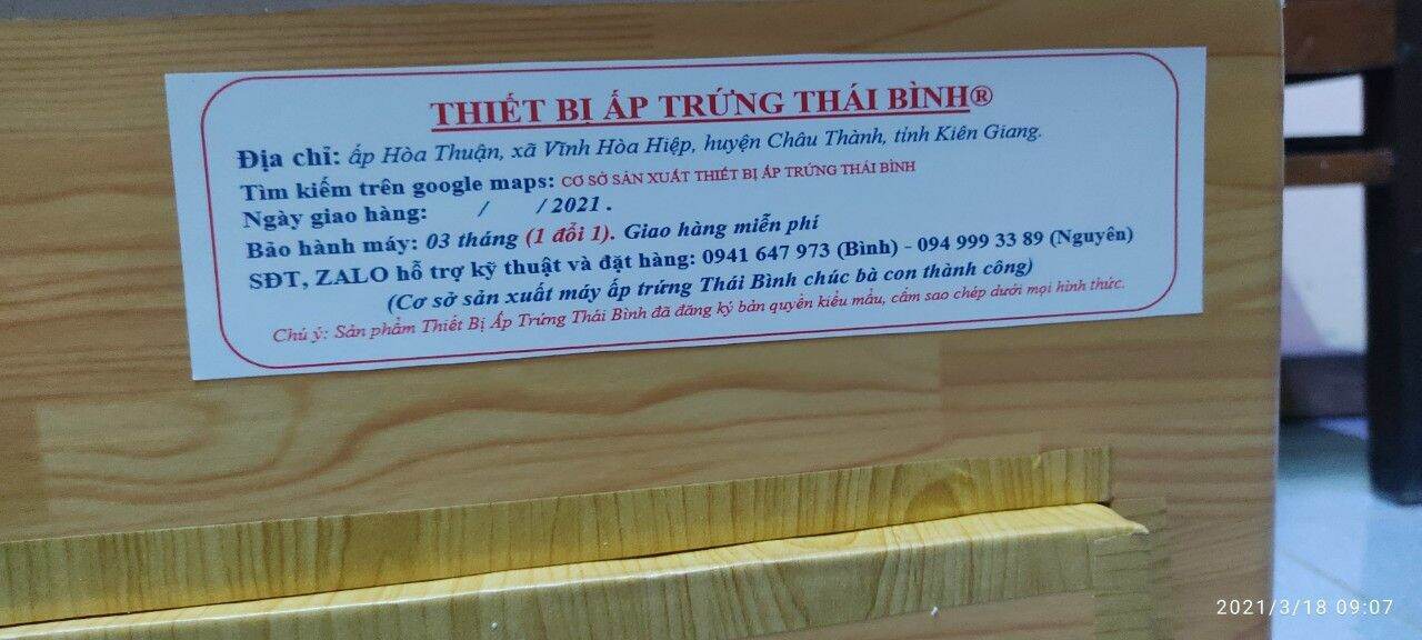 Máy ấp trứng gà ( bảo hành máy 3 tháng)
