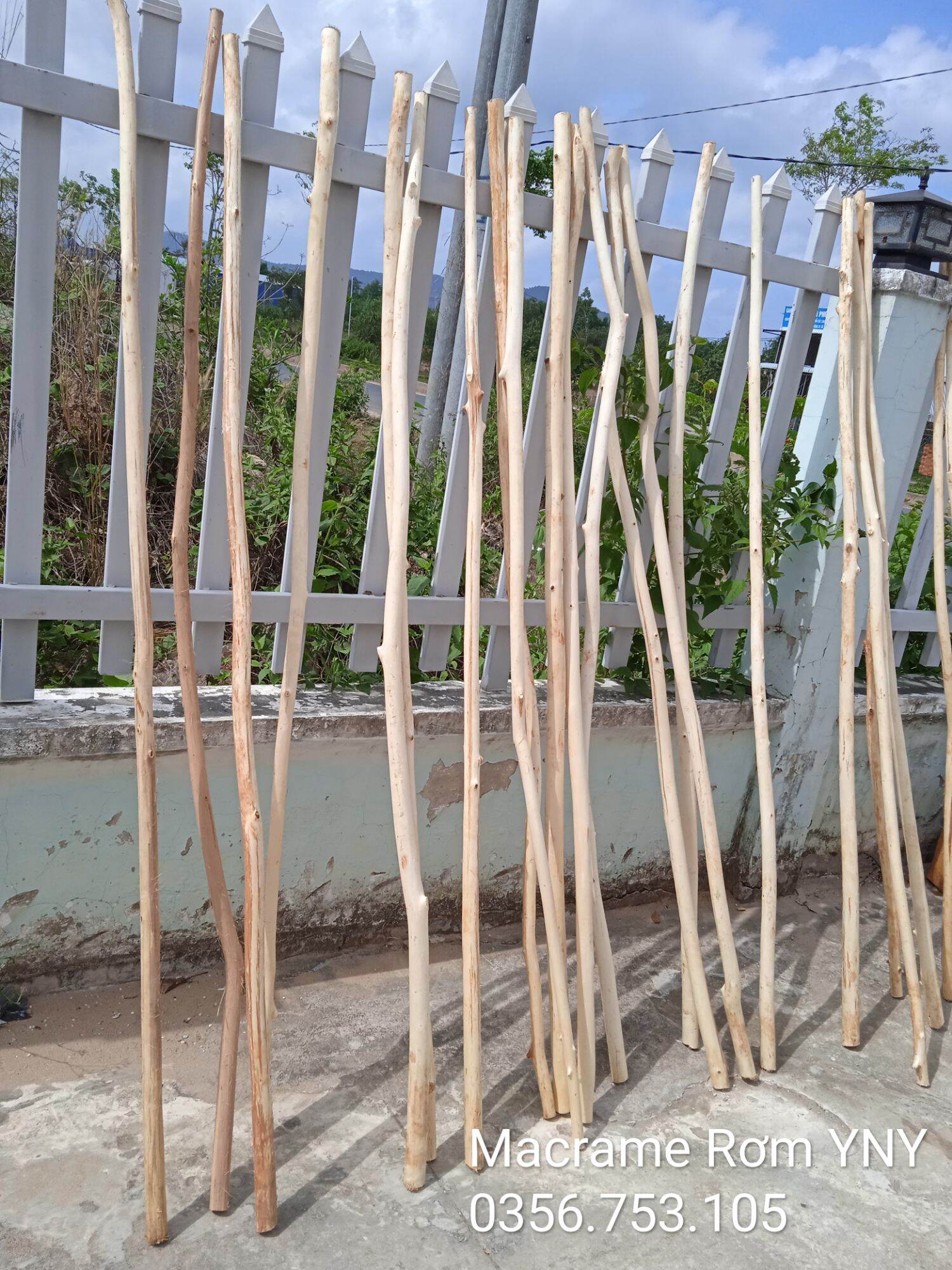 Cành gỗ tự nhiên làm macrame 200-220cm, đường kính 2.5-5.0