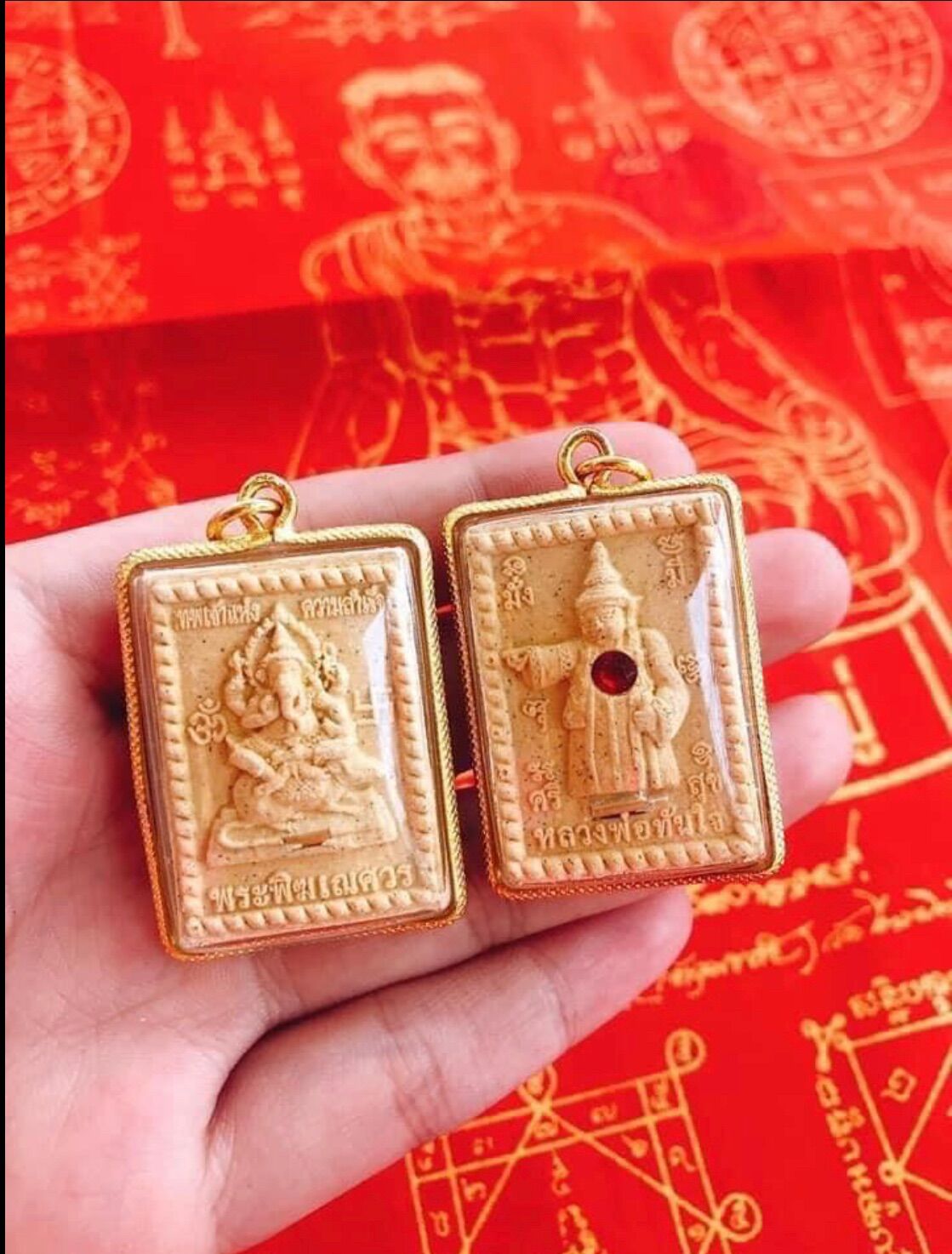 MẶT DÂY CHUYỀN VOI PIKANET & THẦN CHỈ 2IN1 CHÙA WATTRAIMIT THÁI LAN