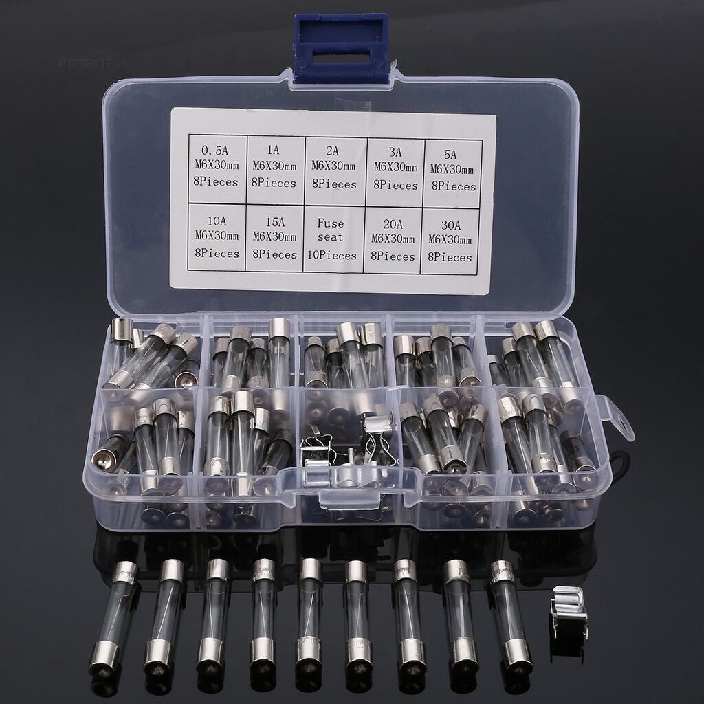 72 Cái Cầu Chì Thuỷ Tinh 0.5- 30A 6x30mm