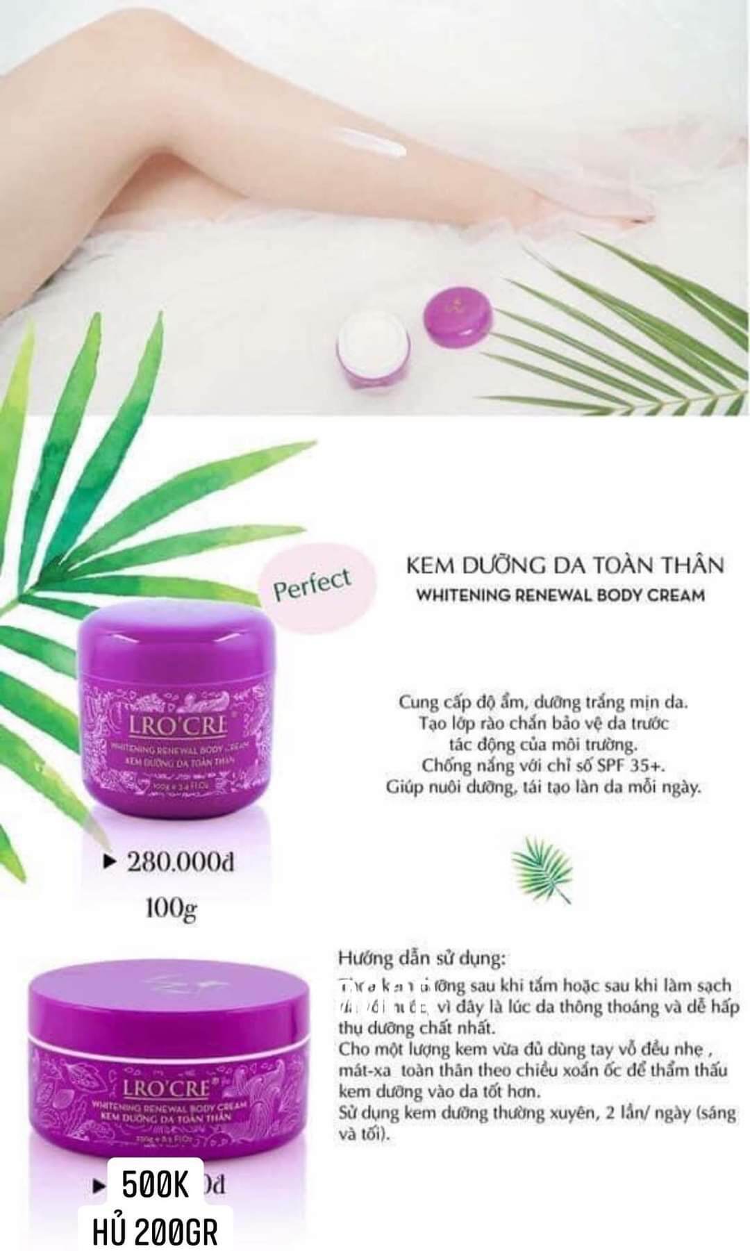 Kem dưỡng body chống nắng Lrocre