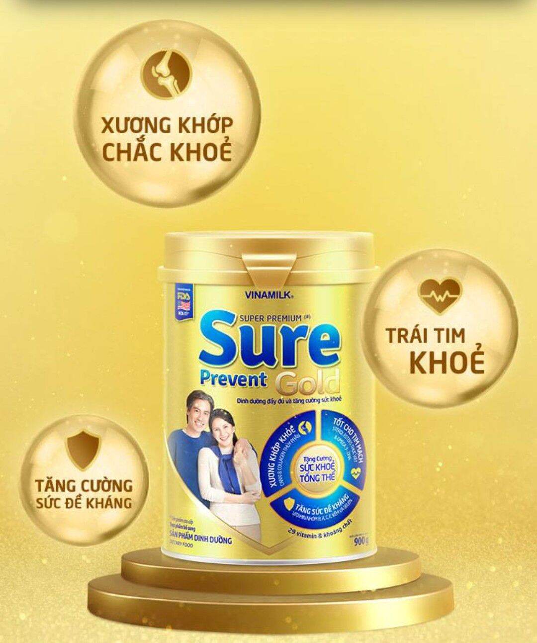 Sữa Bột Vinamilk Sure Prevent Gold 900g - [Date 2024]