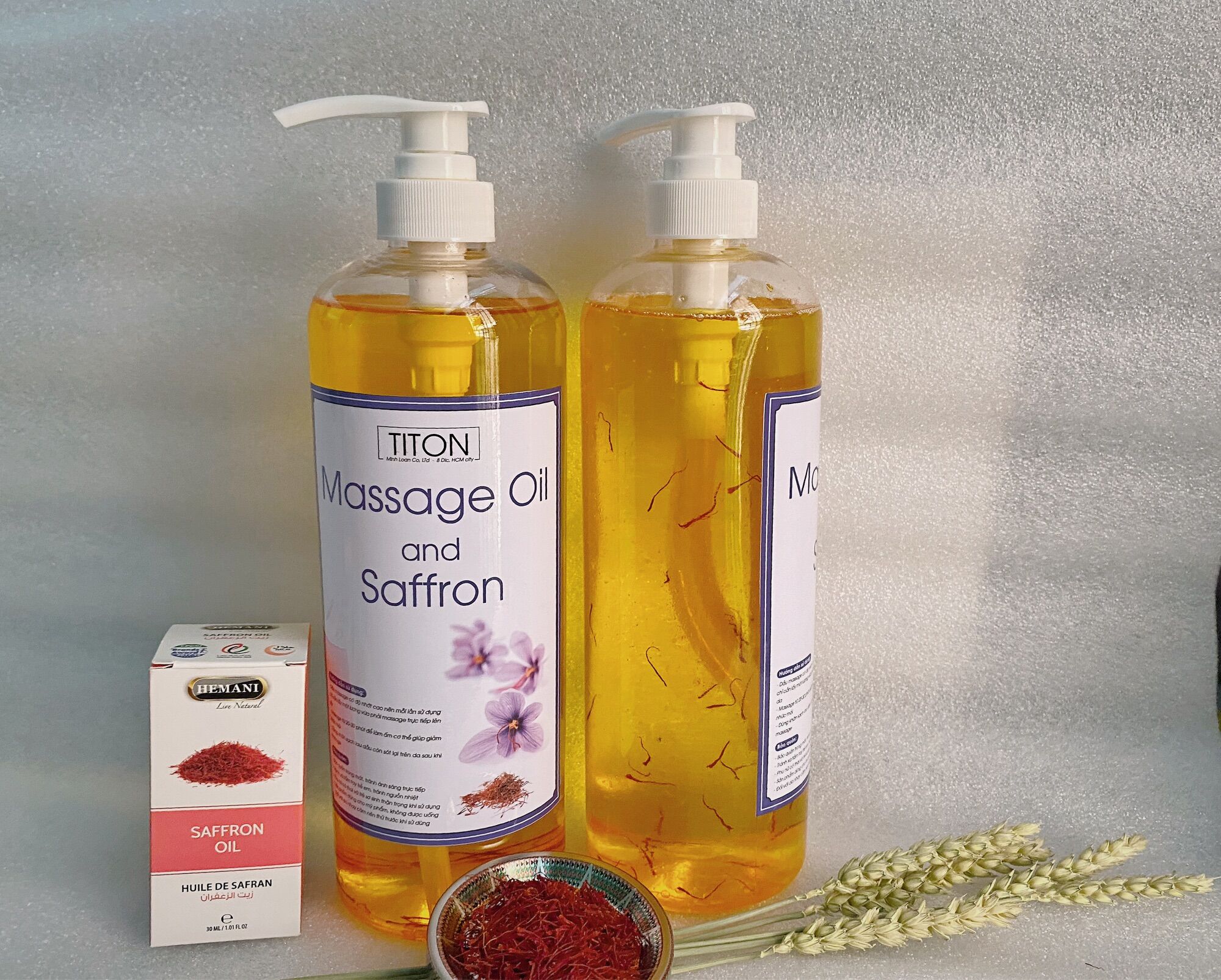 Dầu Massage Body tinh dầu Saffron tự nhiên (chai 500ml)