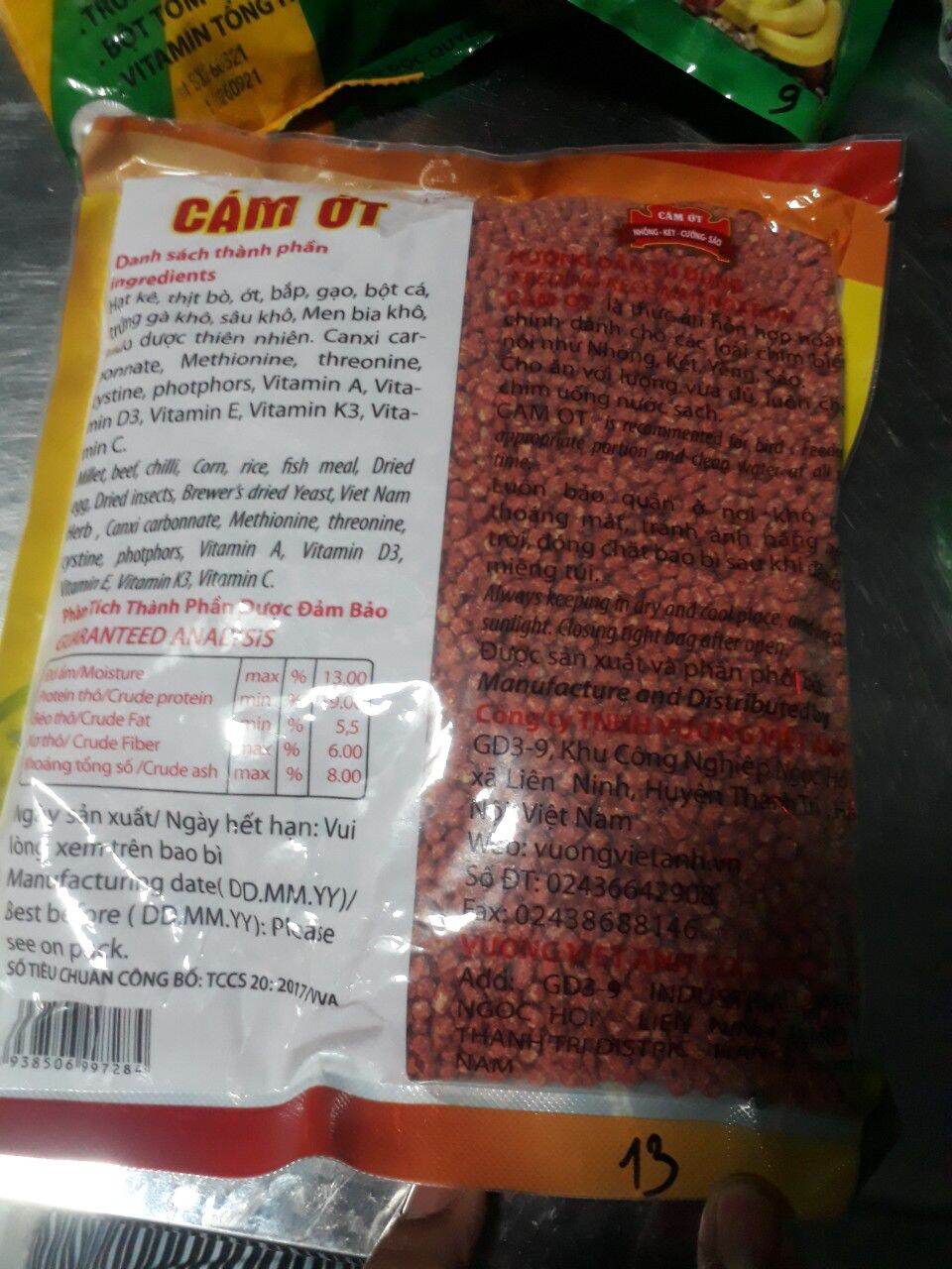CÁM ỚT, THỨC ĂN CHO CHIM TẬP NÓI