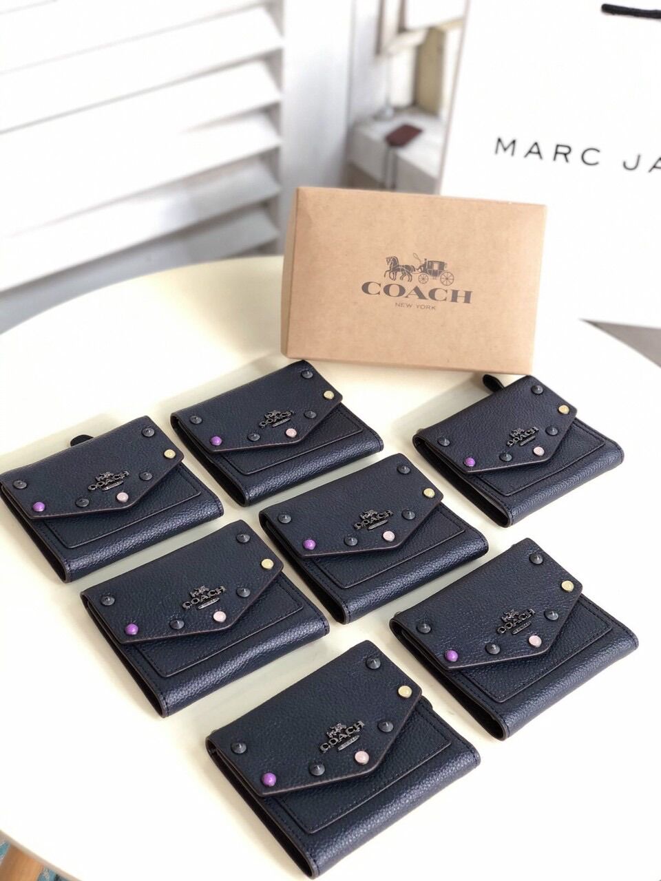 [HCM]Ví Coach mini đính kim loại sang chảnh
